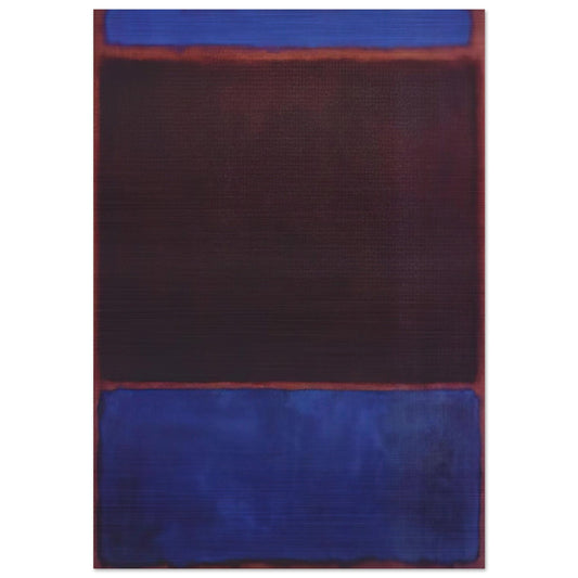 No. 3 Bright Blue, Brown, Dark Blue on Wine - 1962 - Mark Rothko Brushed Aluminum Print - 70x100 cm / 28x40 inches | Mark Rothko Aluminum Print | Mark Rothko Prints