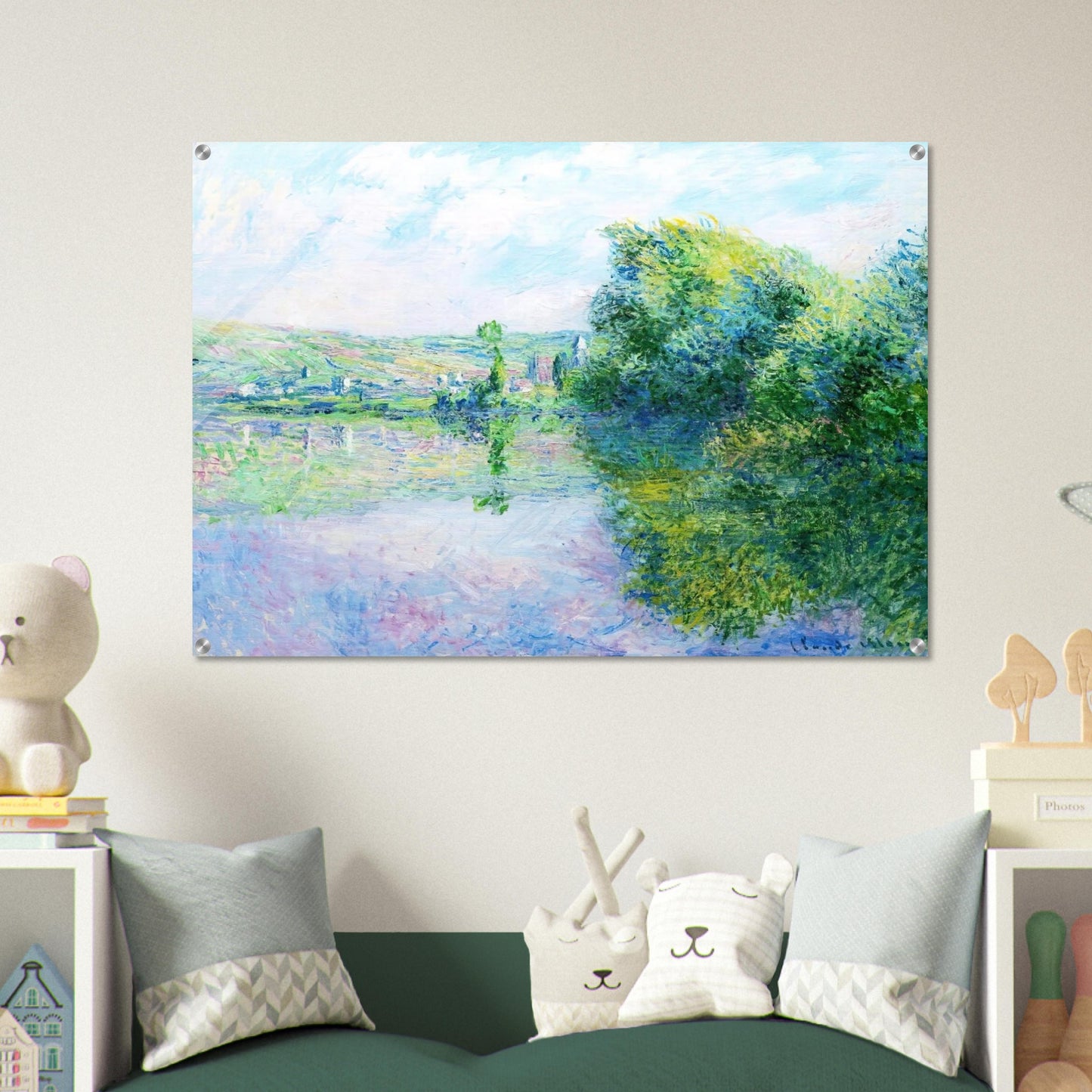 The Siene at Vetheuil - claude monet Acrylic Print - 70x100 cm / 28x40″ inches
