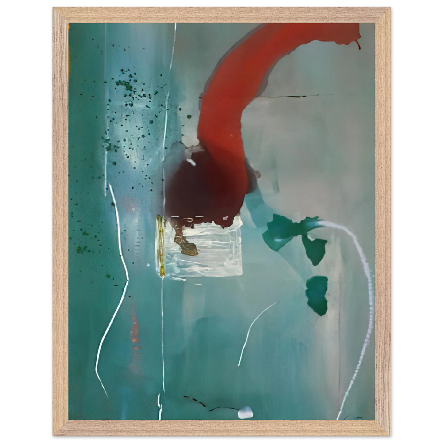 Helen Frankenthaler - Square One - 1985 Wall art - 27x35 cm / 11x14 Inches - Premium Wooden Framed Poster With Fine Art Paper - Wood frame