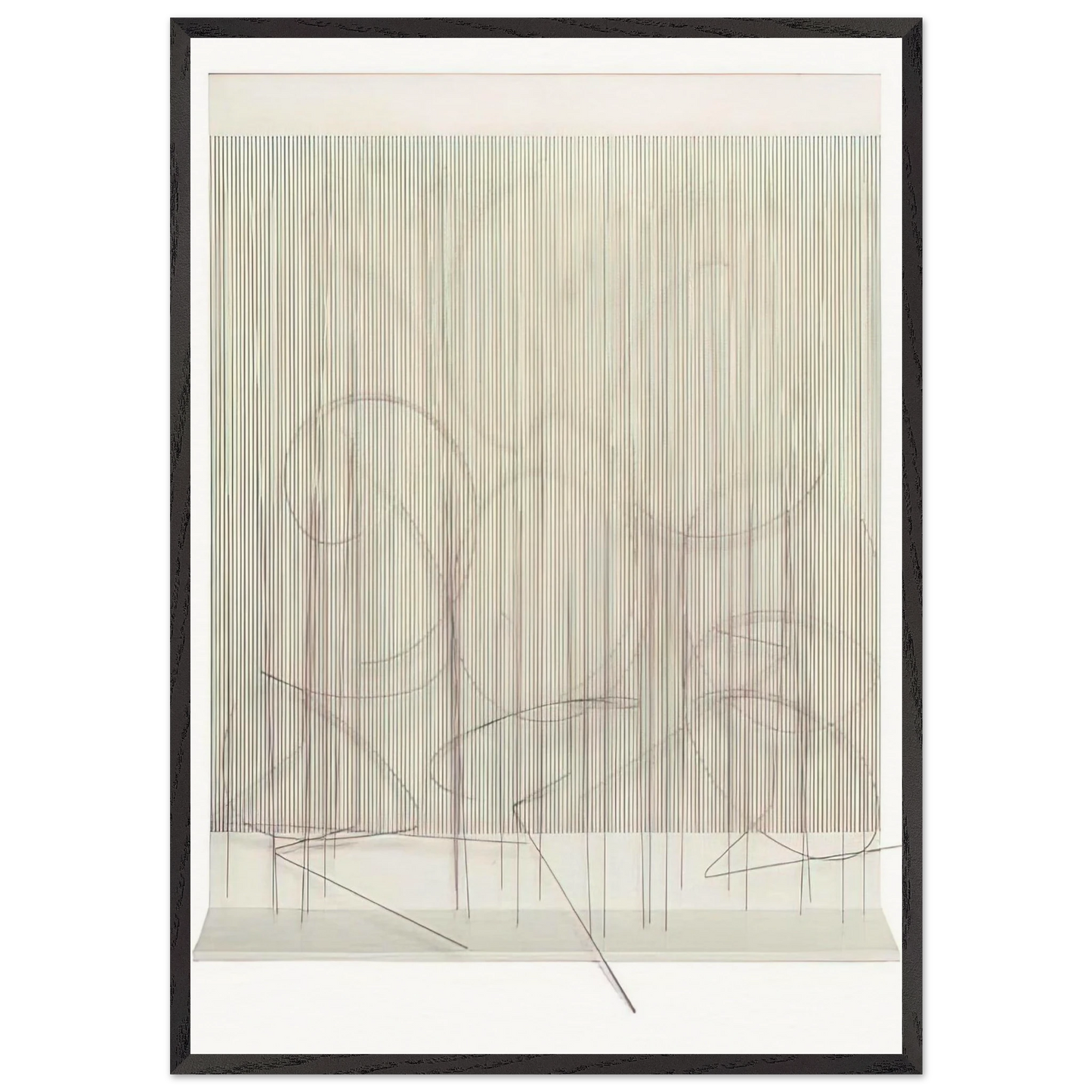 ESCRITURA ROSA PANTA - Jesus Rafael Soto Framed Art Print – Black Wooden Frame - Default Title - -Framed Art Print