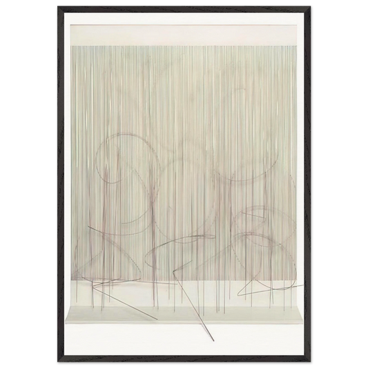 ESCRITURA ROSA PANTA - Jesus Rafael Soto Framed Art Print – Black Wooden Frame - Default Title - -Framed Art Print