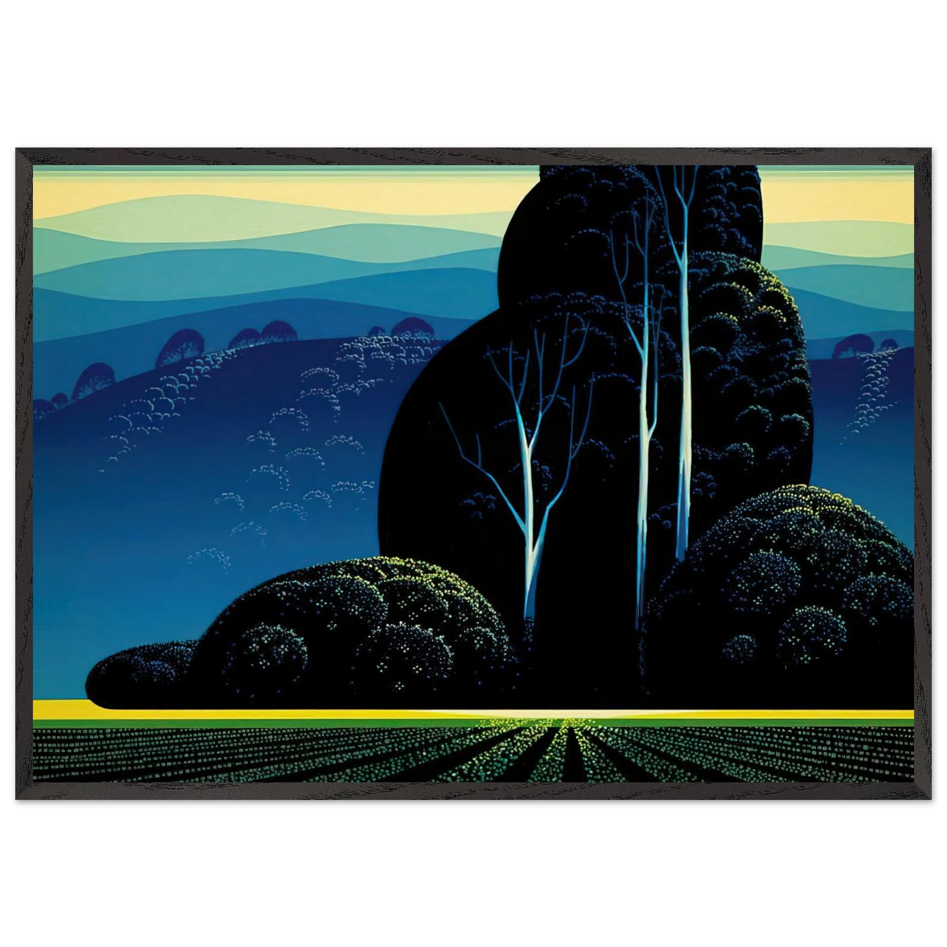 Even Tide - Eyvind Earle Framed Art Print – Black Wooden Frame - Default Title - -Framed Art Print