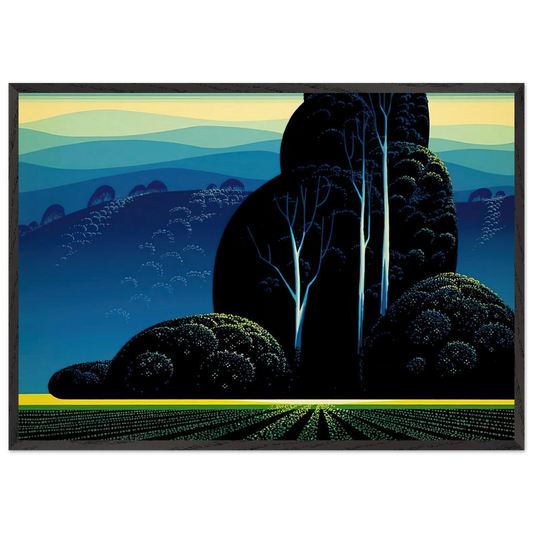 Even Tide - Eyvind Earle Framed Art Print – Black Wooden Frame - Default Title - -Framed Art Print