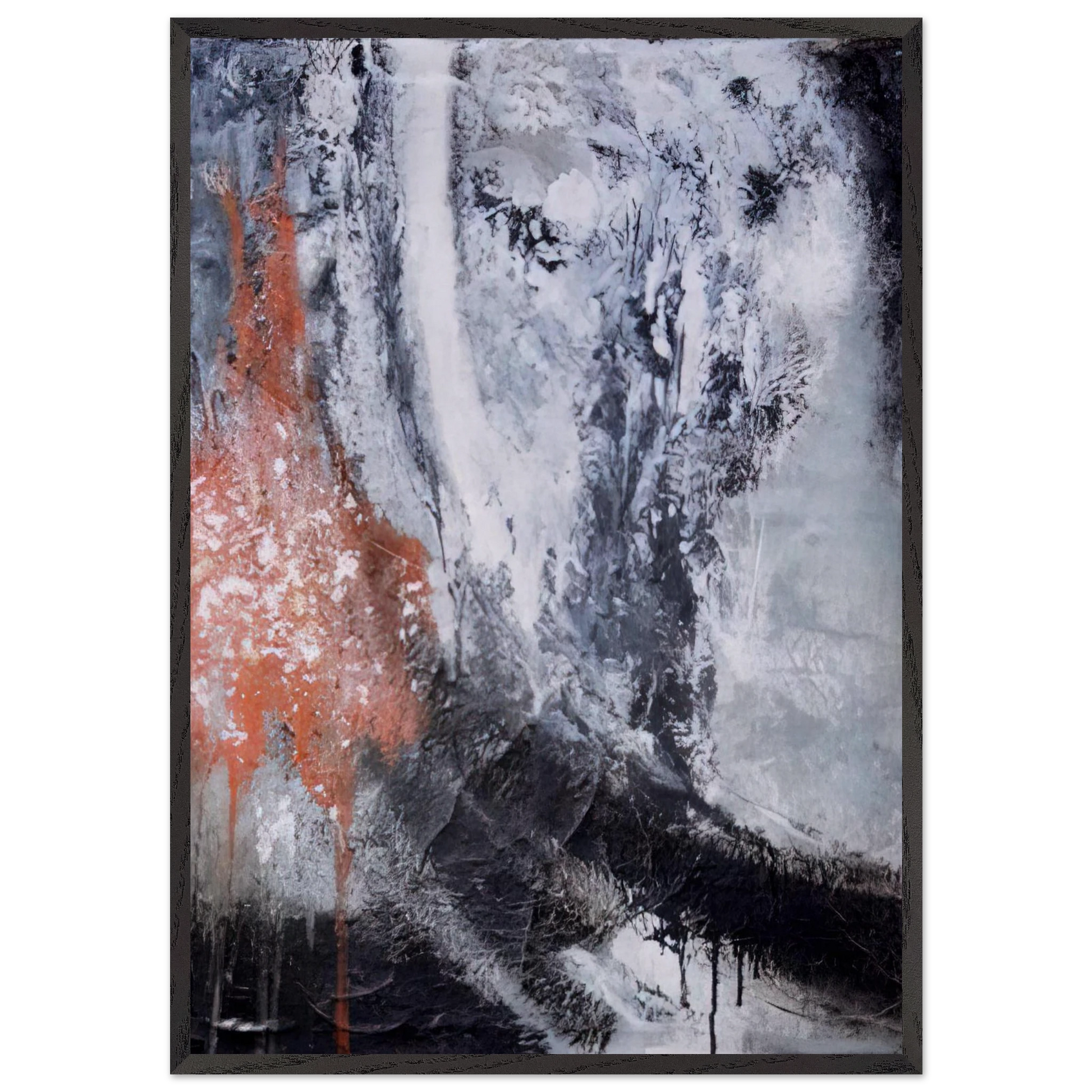 Untitled - Tachisme N3 - Jiro Yoshihara Framed Art Print – Black Wooden Frame - Default Title - -Framed Art Print