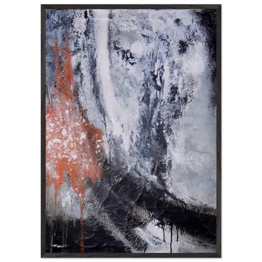 Untitled - Tachisme N3 - Jiro Yoshihara Framed Art Print – Black Wooden Frame - Default Title - -Framed Art Print