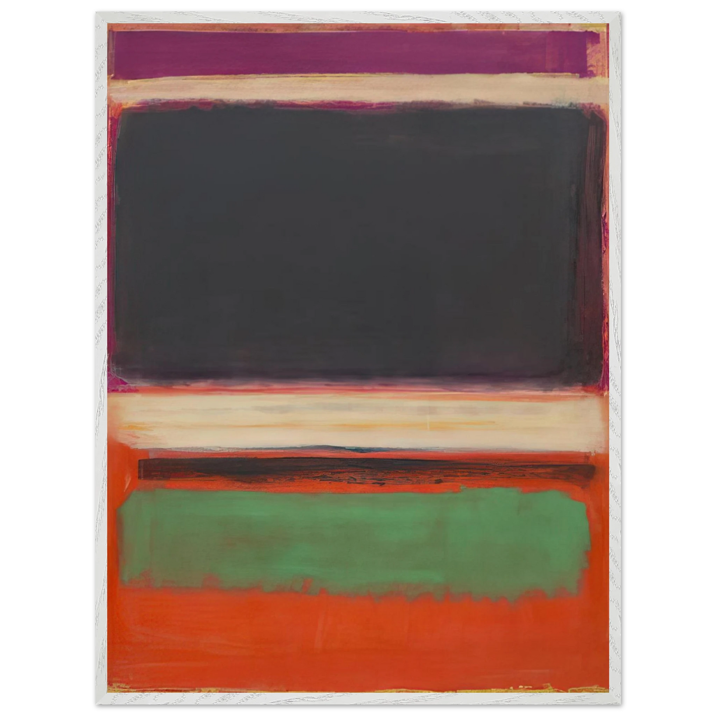 Mark Rothko - No.3No.13 Magenta, Black, Green on Orange - 1949 Wall Art - 30x40 cm / 12x16 inches - Premium Wooden Framed Poster With Fine Art Paper - Black frame