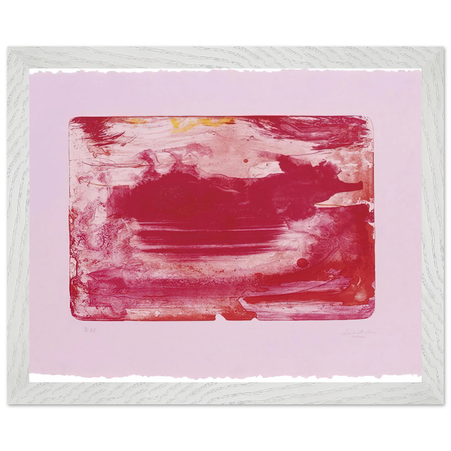 Helen Frankenthaler - The Red Sea - 1982 Wall art - 45x60 cm / 18x24 inches - Premium Wooden Framed Poster With Fine Art Paper - White frame