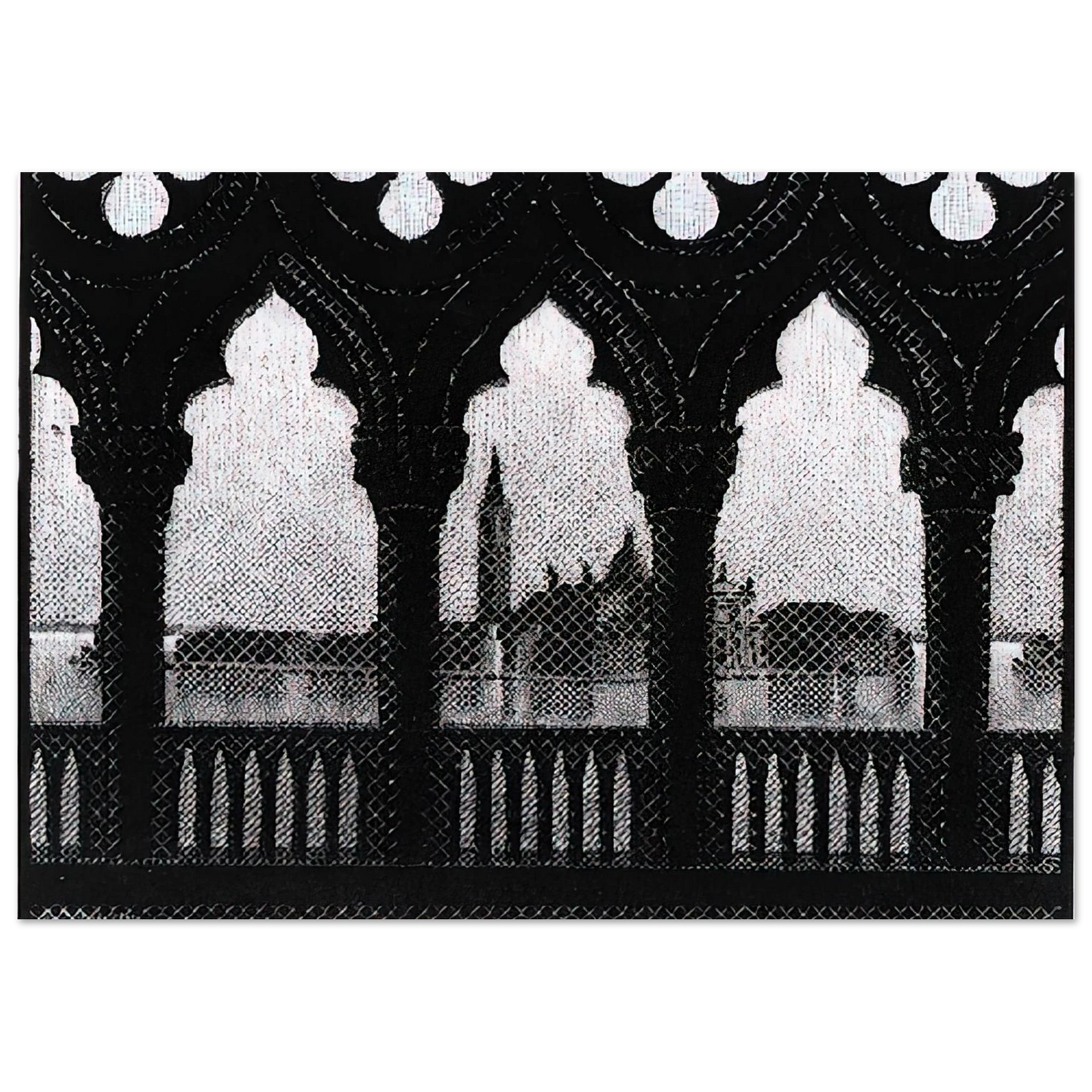 MC Escher - VENICE OCTOBER 1936 1936 Wall Art - 60x80 cm / 24x32 inches - Premium Wooden Framed Poster With Fine Art Paper - Black frame