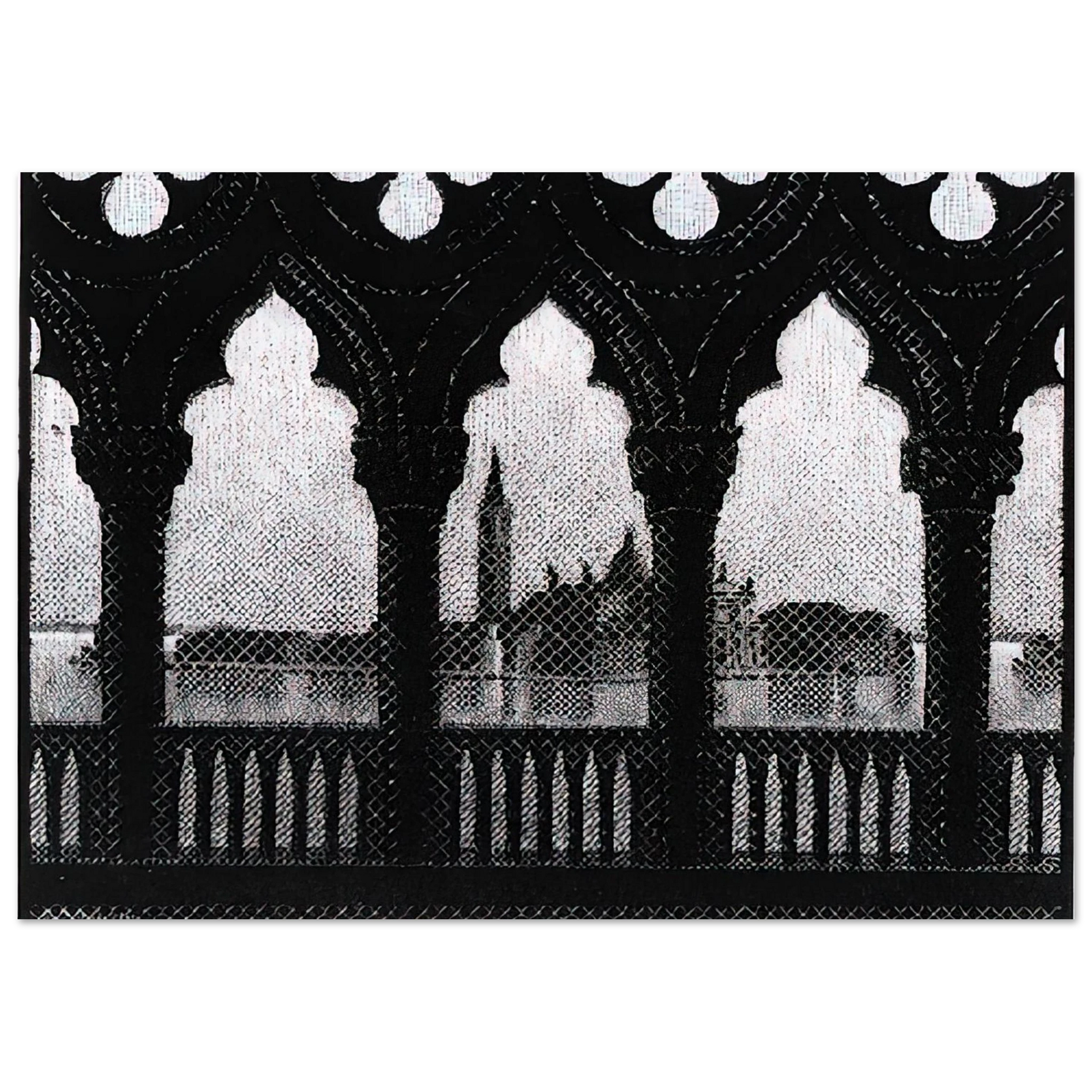 MC Escher - VENICE OCTOBER 1936 1936 Wall Art - 60x80 cm / 24x32 inches - Premium Wooden Framed Poster With Fine Art Paper - Black frame