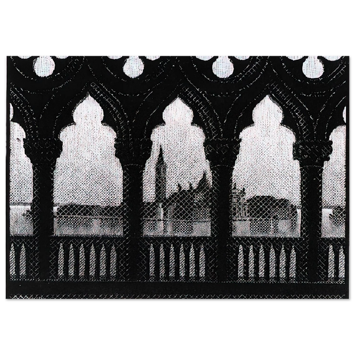 MC Escher - VENICE OCTOBER 1936 1936 Wall Art - 60x80 cm / 24x32 inches - Premium Wooden Framed Poster With Fine Art Paper - Black frame