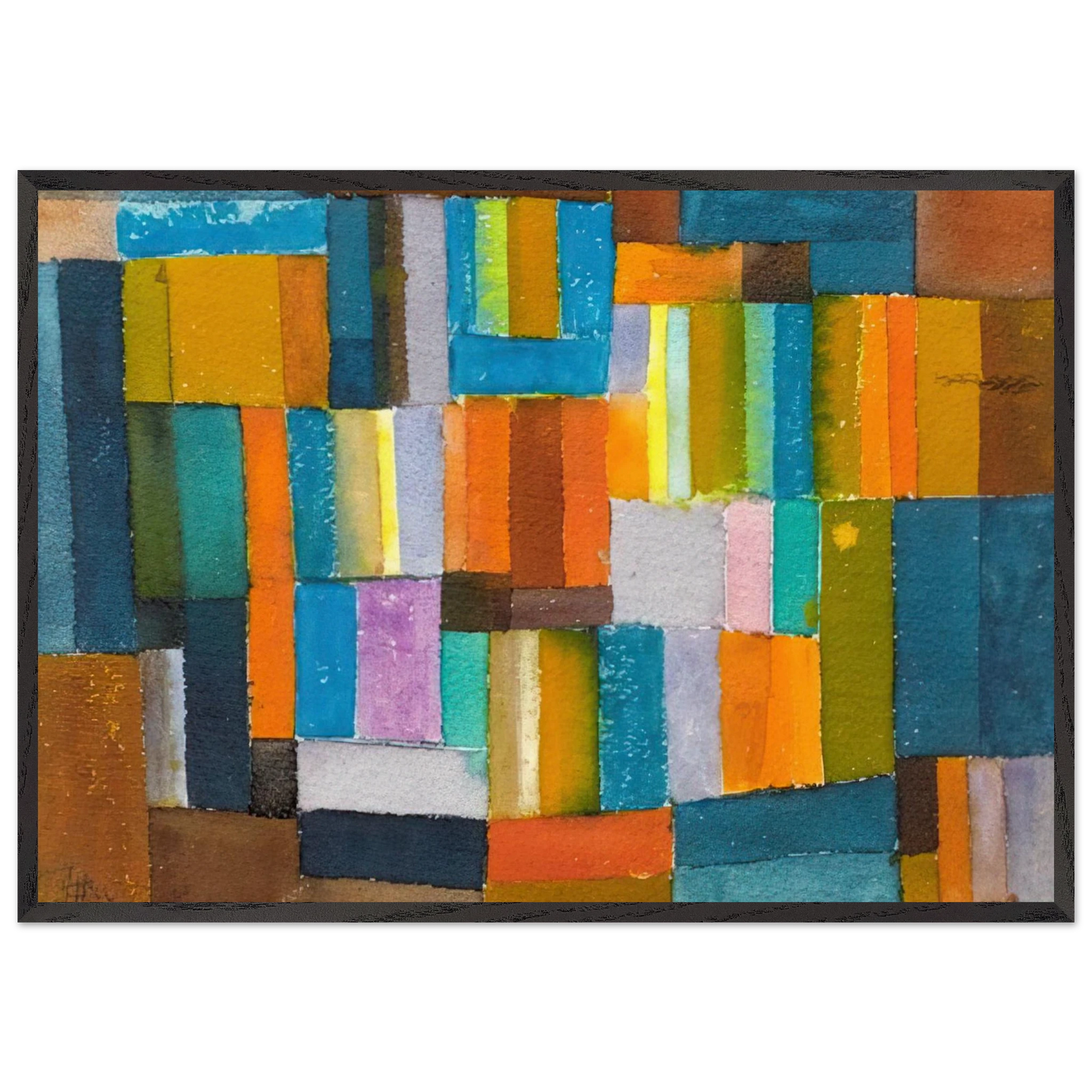 Composition in Orange and Blue-Green - 1957 - Johannes Itten Framed Art Print – Black Wooden Frame - Default Title - -Framed Art Print