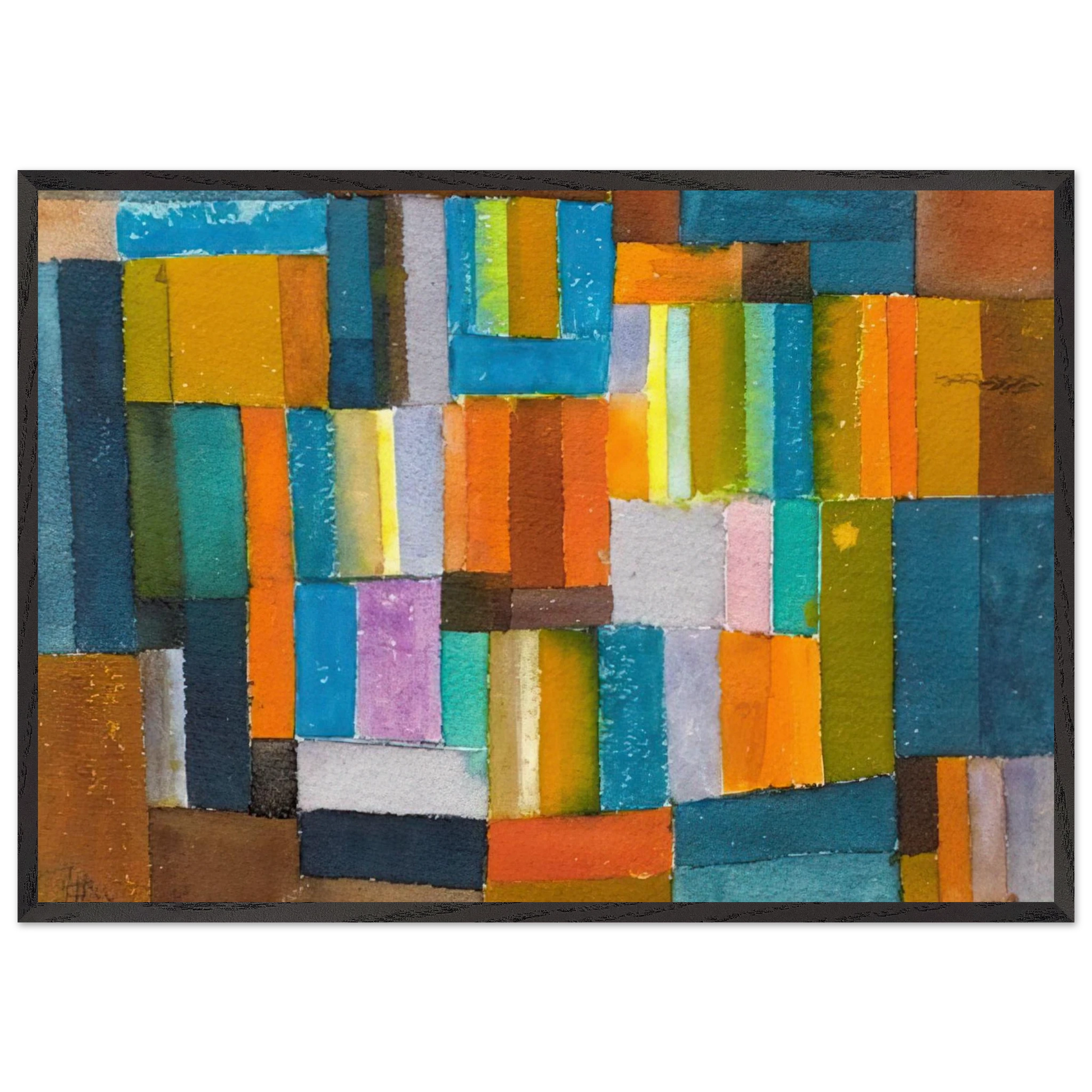 Composition in Orange and Blue-Green - 1957 - Johannes Itten Framed Art Print – Black Wooden Frame - Default Title - -Framed Art Print
