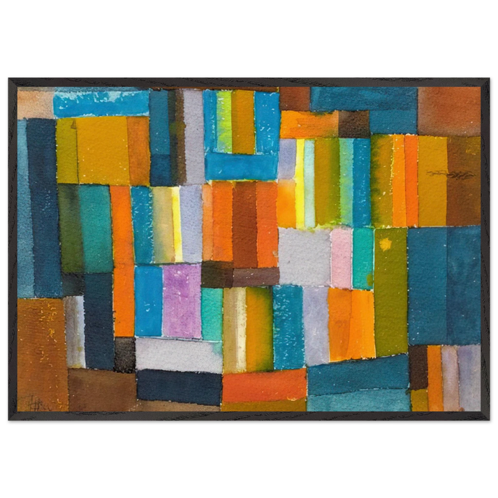 Composition in Orange and Blue-Green - 1957 - Johannes Itten 70x100 cm / 28x40 inches Framed Art Print – Black Wooden Frame