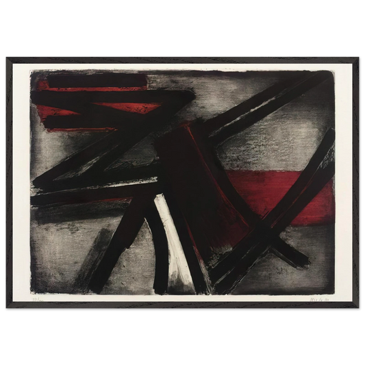 Etching No 2 - 1952 - Pierre Soulages Framed Art Print – Black Wooden Frame - Default Title - -Framed Art Print