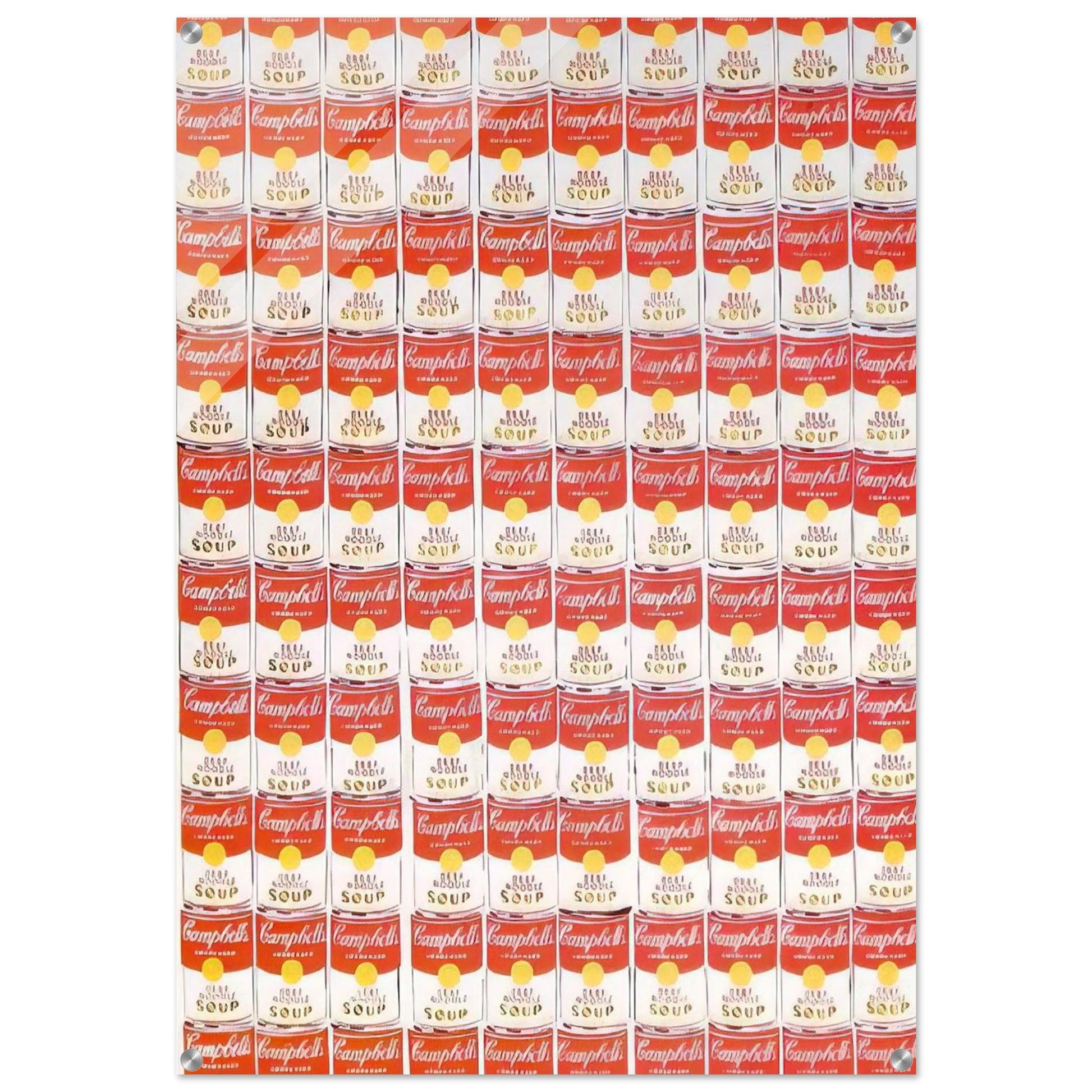 100 Cans - Andy Warhol Acrylic Print - 70x100 cm / 28x40″ inches | Andy Warhol Wall Art | Andy Warhol Prints