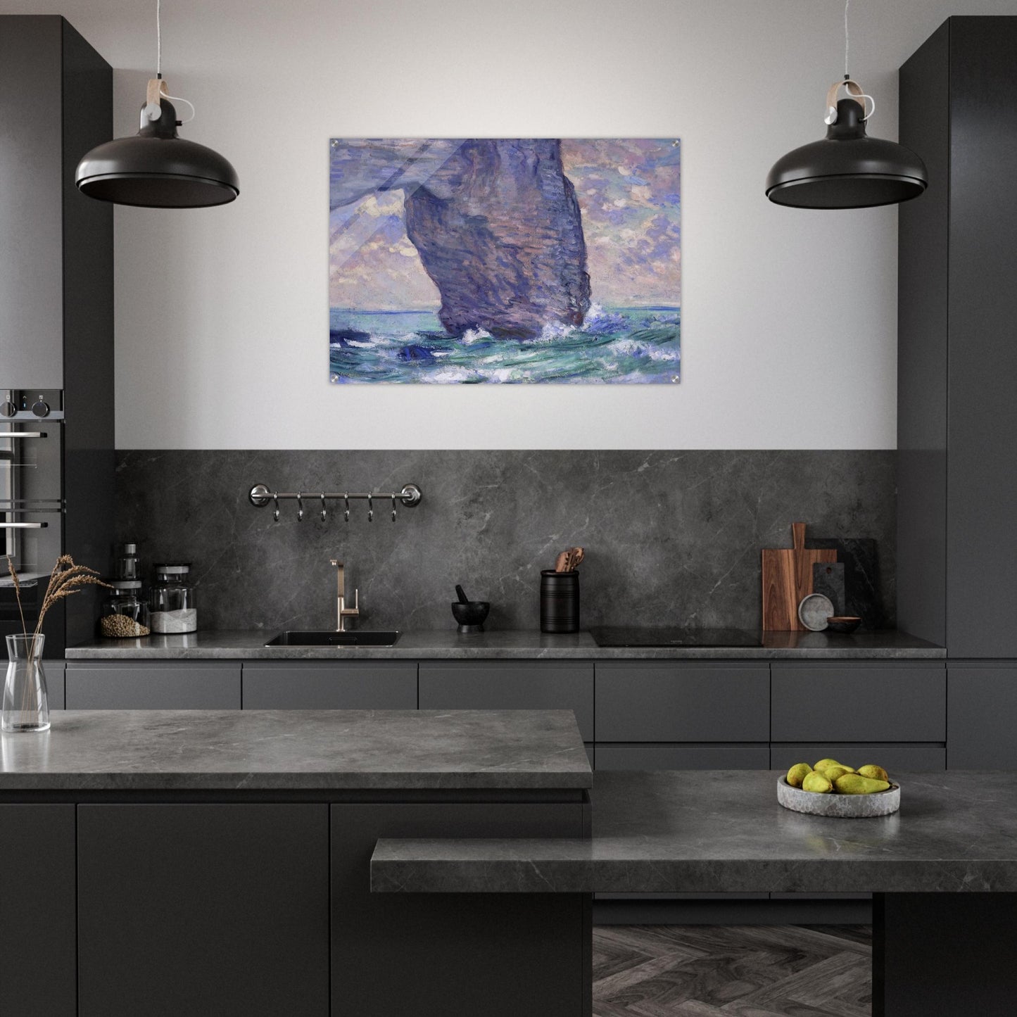 The Manneport, Seen from Below - claude monet Acrylic Print - 70x100 cm / 28x40″ inches