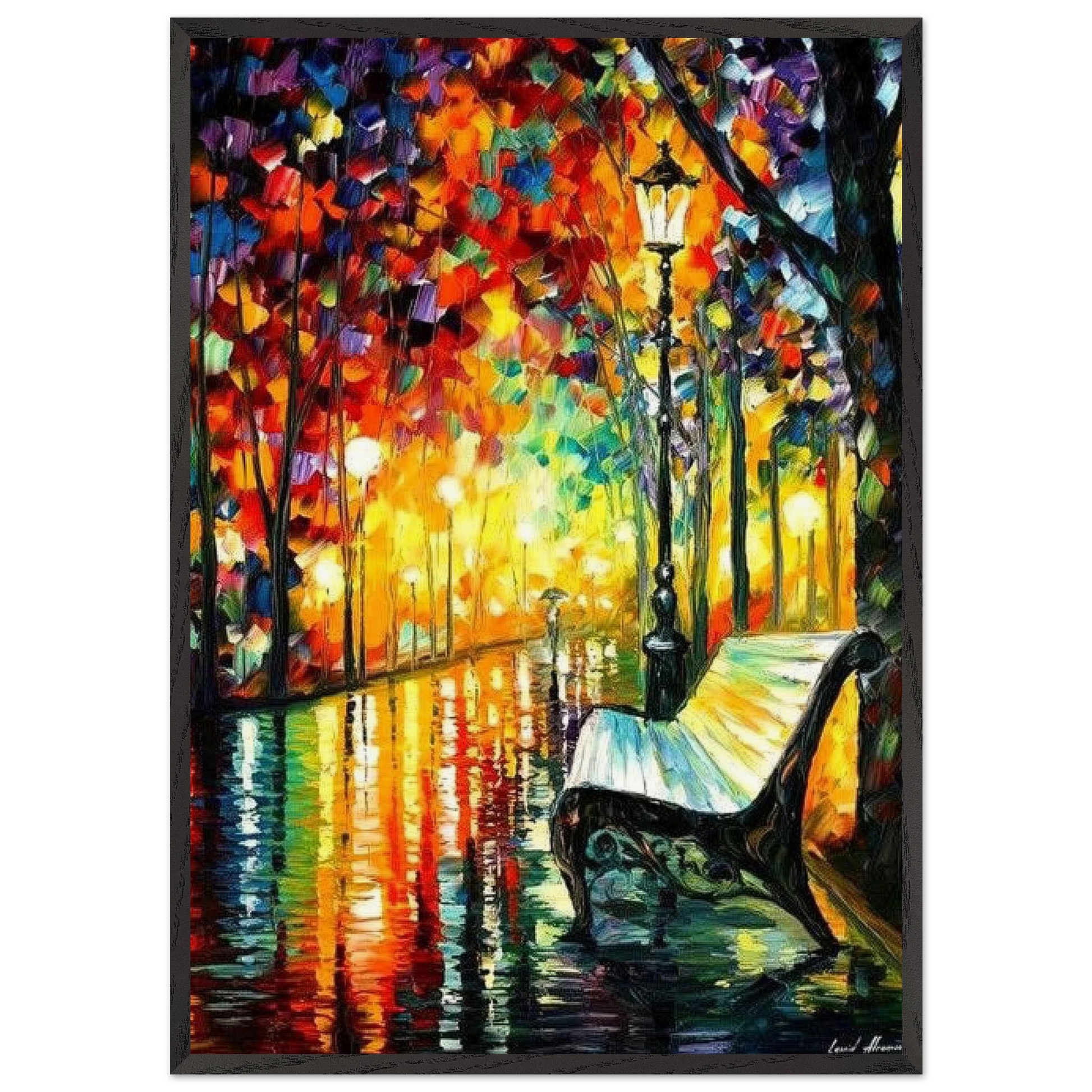 Leonid Afremov N26 - Leonid Afremov Framed Art Print – Black Wooden Frame - Default Title - -Framed Art Print