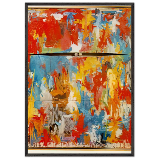 PAINTING WITH TWO BALLS - Jasper Johns Framed Art Print – Black Wooden Frame - Default Title - -Framed Art Print