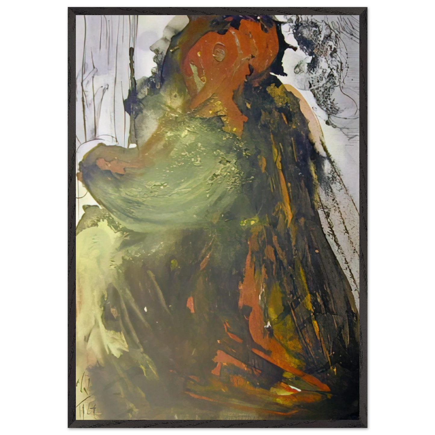 PLANCTUS DAVID IN MORTEM SAUL 1967 - Salvador Dali Framed Art Print – Black Wooden Frame - Default Title - -Framed Art Print