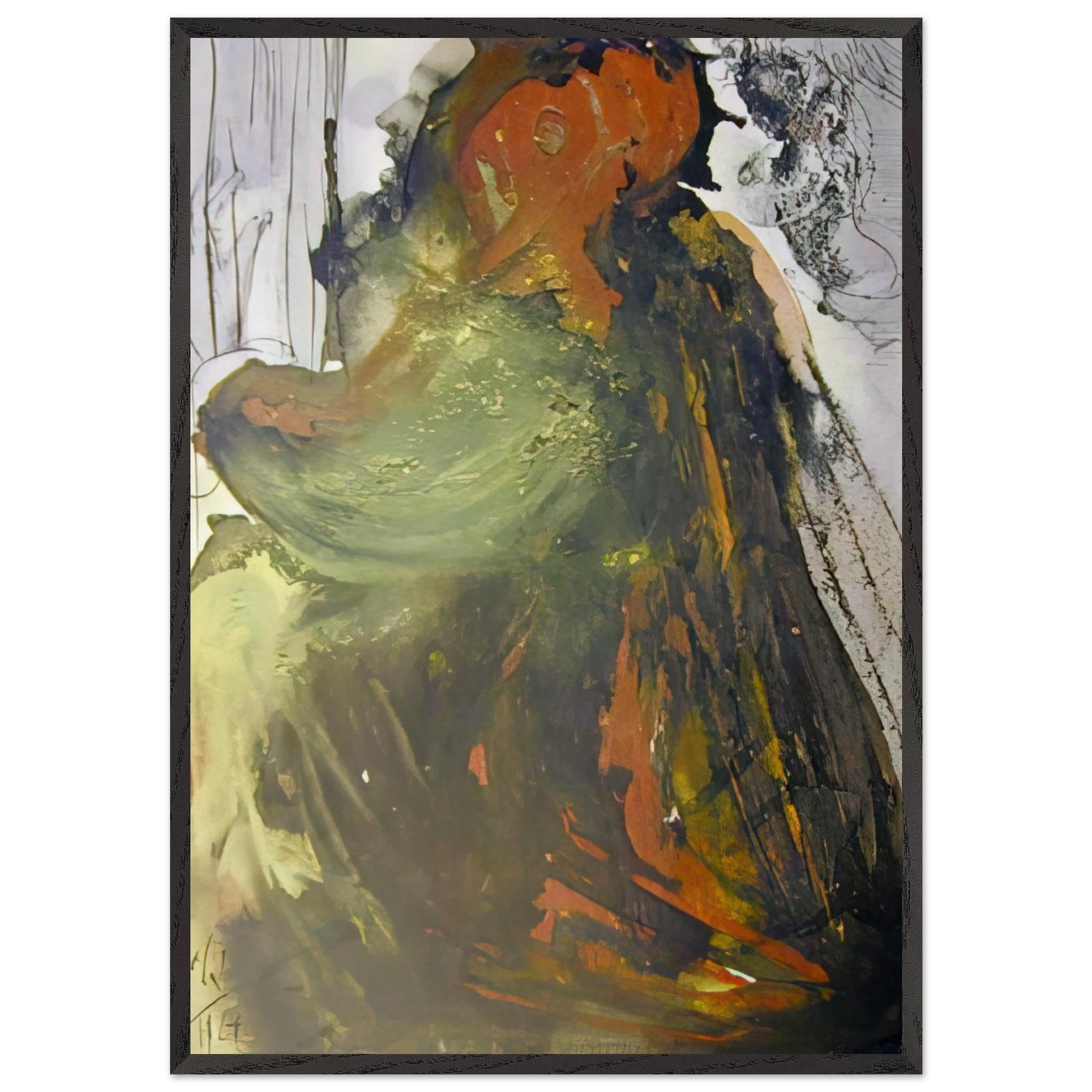 PLANCTUS DAVID IN MORTEM SAUL 1967 - Salvador Dali Framed Art Print – Black Wooden Frame - Default Title - -Framed Art Print