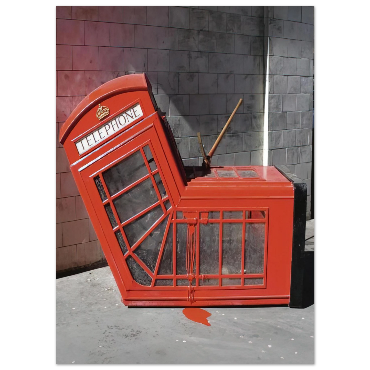 Banksy - VANDALISED PHONE BOX 2005 Fine Art Poster - 75x100 cm / 30x40 inches