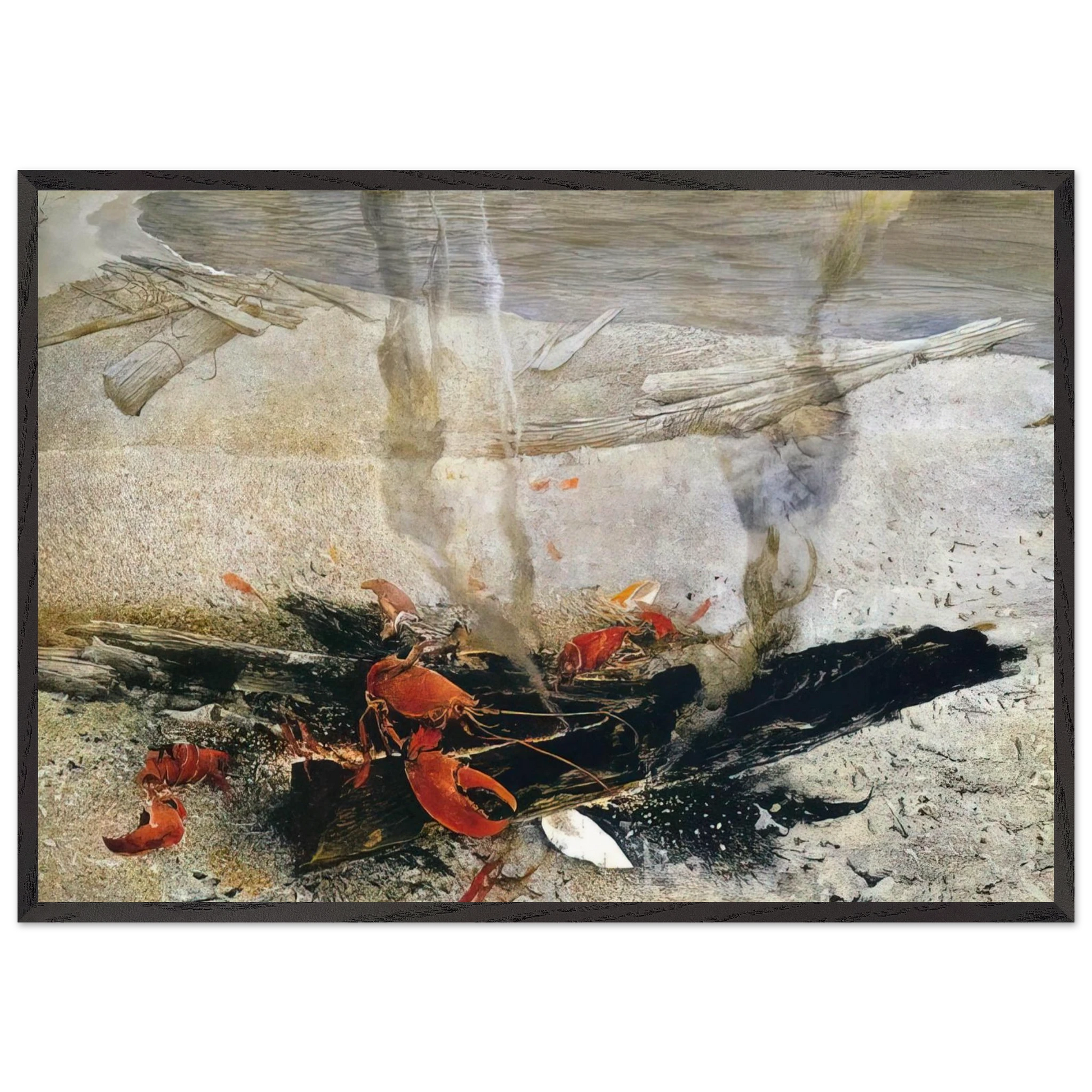 EMBERS 2000 - Andrew Wyeth Framed Art Print – Black Wooden Frame - Default Title - -Framed Art Print