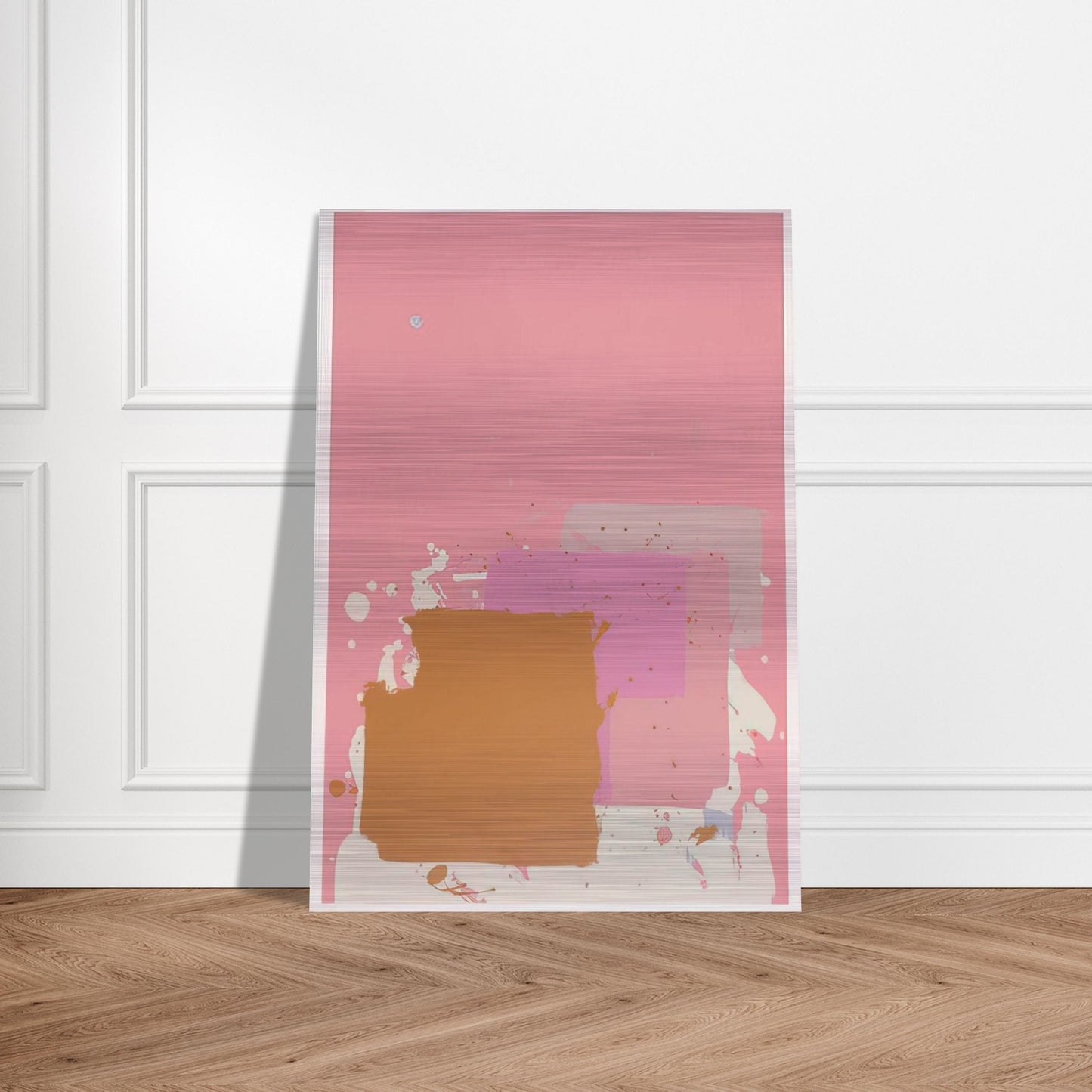 Brown Black on Pink - 1971 - John Hoyland Brushed Aluminum Print - 70x100 cm / 28x40 inches | John Hoyland Aluminum Print | John Hoyland Prints