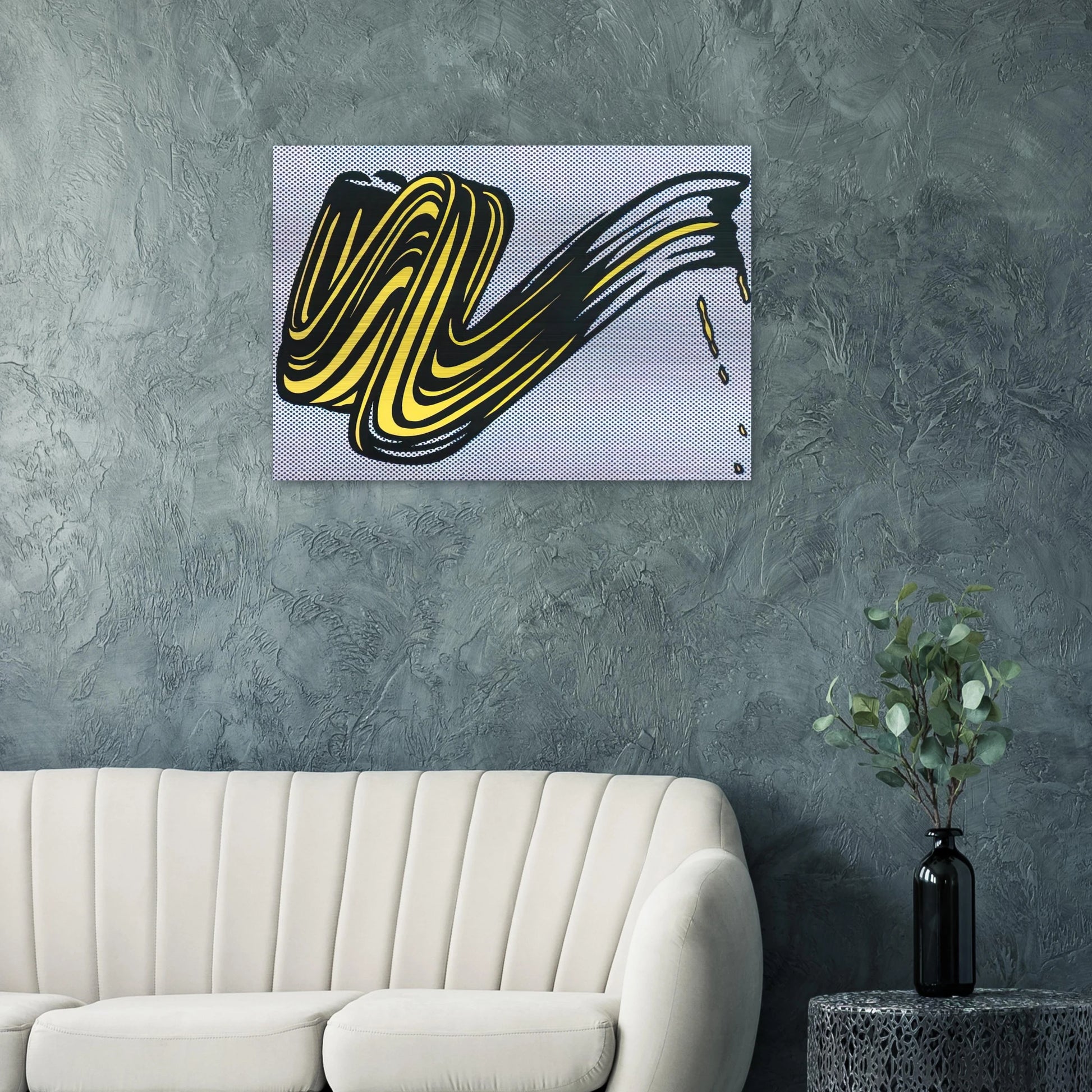 BRUSHSTROKE 1965 0 - Roy Lichtenstein Brushed Aluminum Print - 70x100 cm / 28x40 inches | Roy Lichtenstein Aluminum Print | Roy Lichtenstein Prints