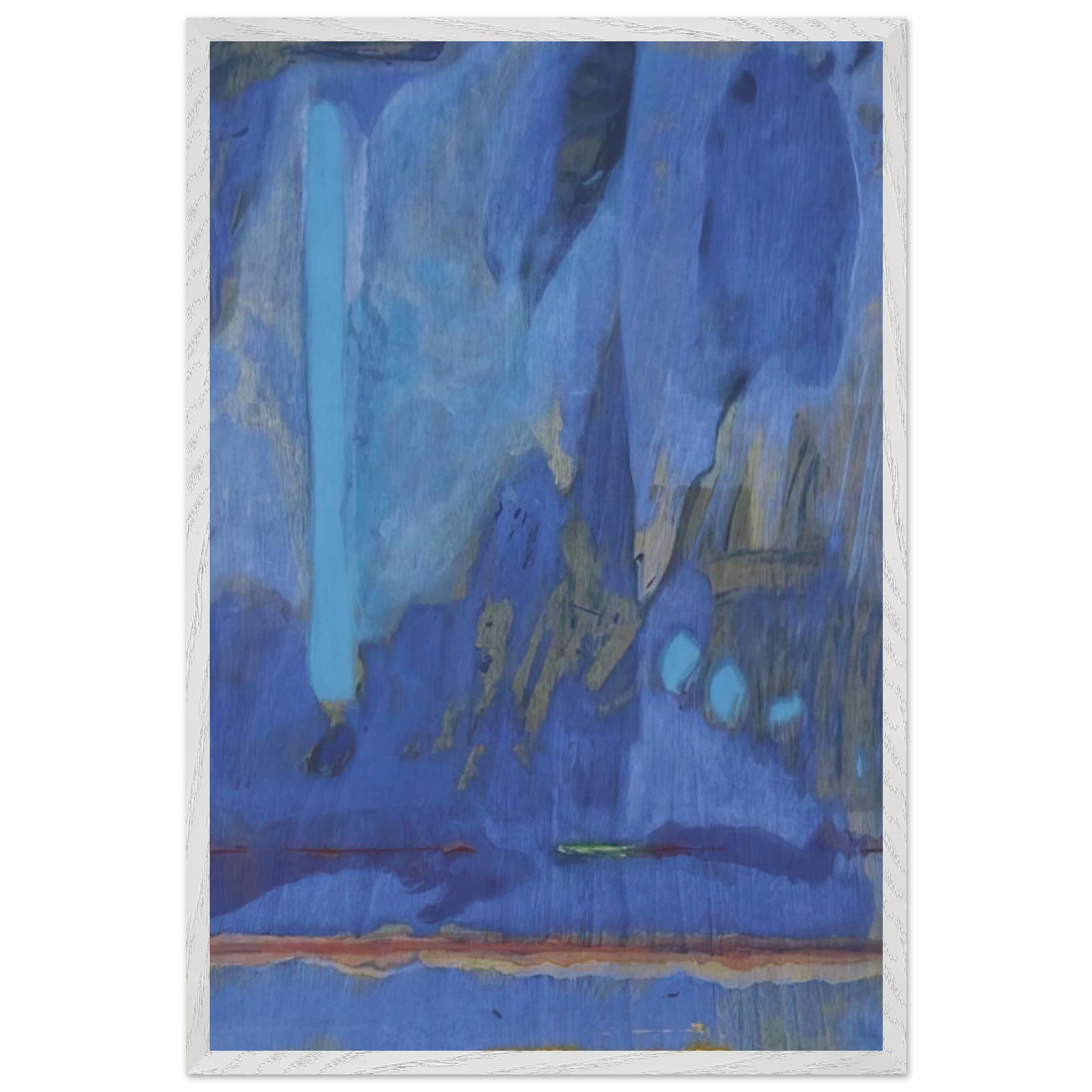 Helen Frankenthaler - Tales of Genji III - 1998 Wall art - 40x40 cm / 16x16 inches - Premium Wooden Framed Poster With Fine Art Paper - White frame