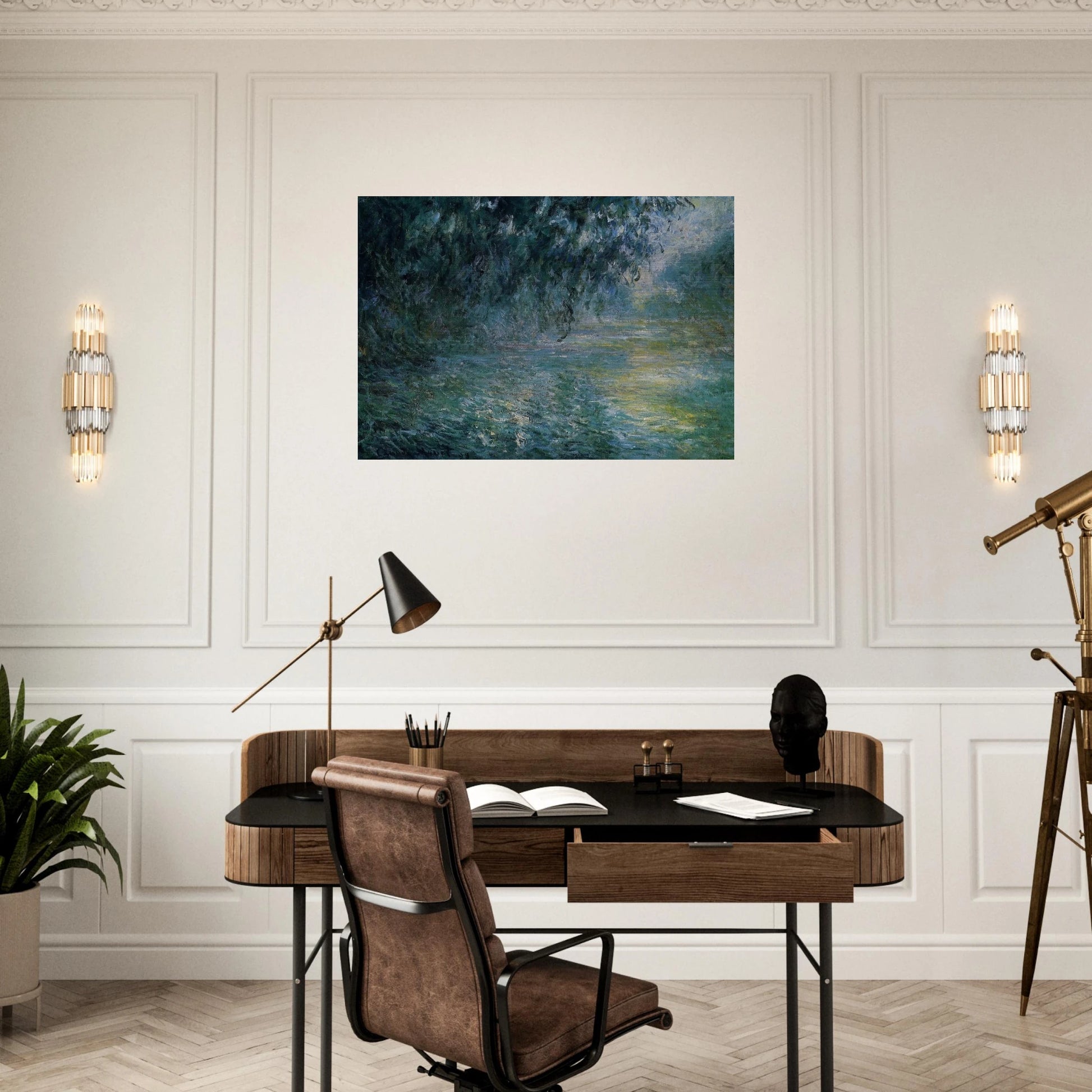 Morning on the Seine in the Rain - claude monet Brushed Aluminum Print - 70x100 cm / 28x40 inches | claude monet Aluminum Print | claude monet Prints