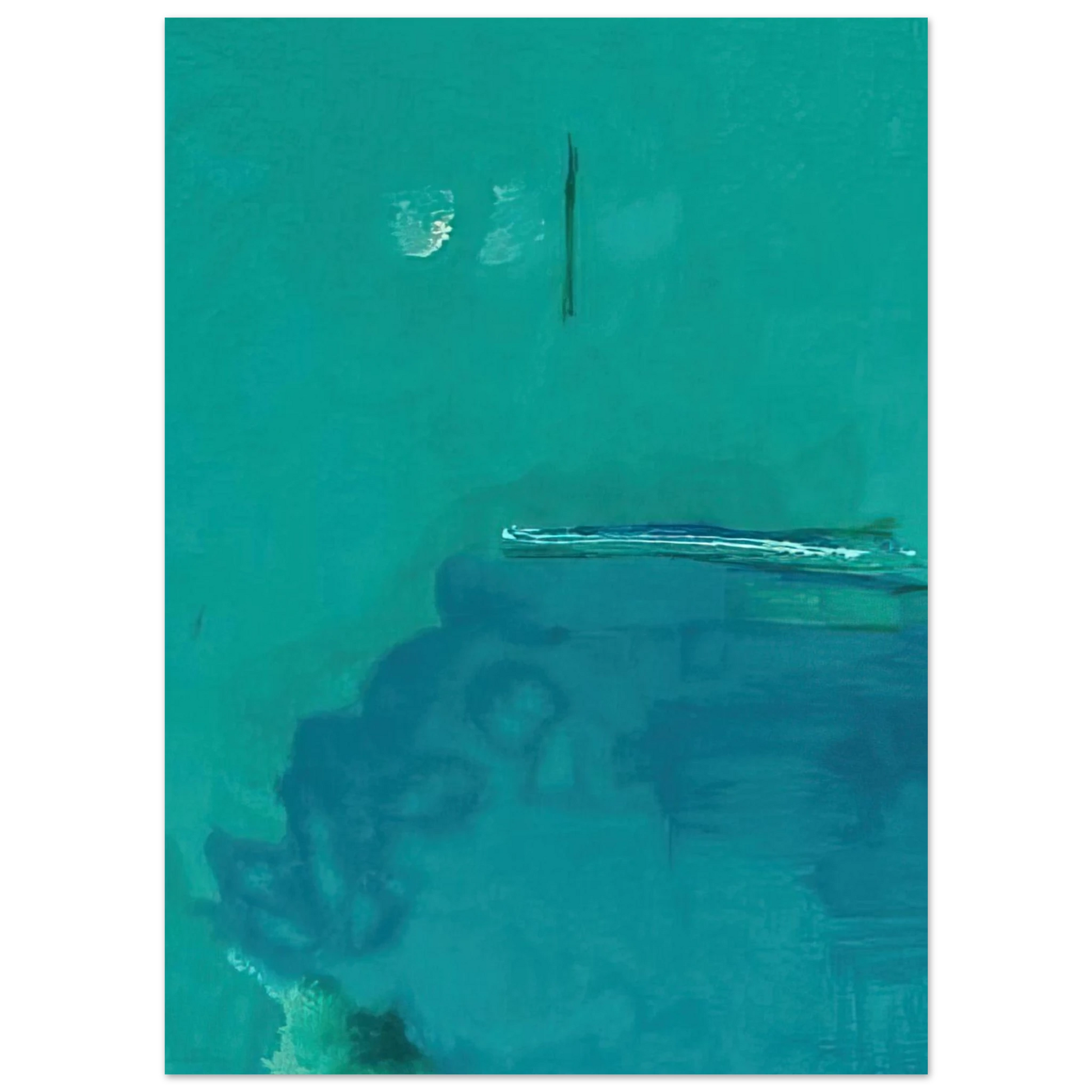 Helen Frankenthaler - Contentment Island - 2004 Wall art - 20x25 cm / 8x10 inches - Premium Wooden Framed Poster With Fine Art Paper - Black frame