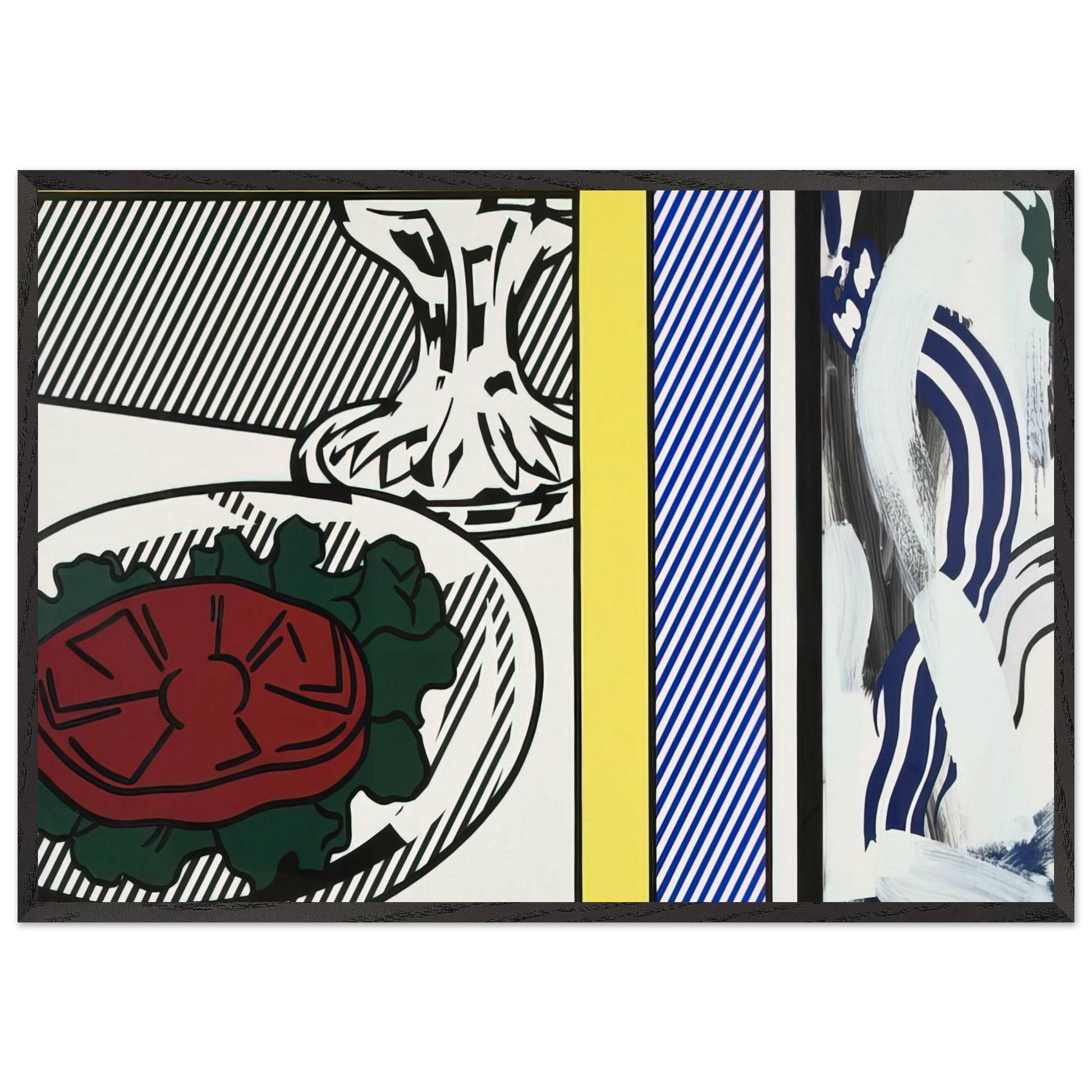 TOMATO AND ABSTRACTION 1982 - Roy Lichtenstein Framed Art Print – Black Wooden Frame - Default Title - -Framed Art Print