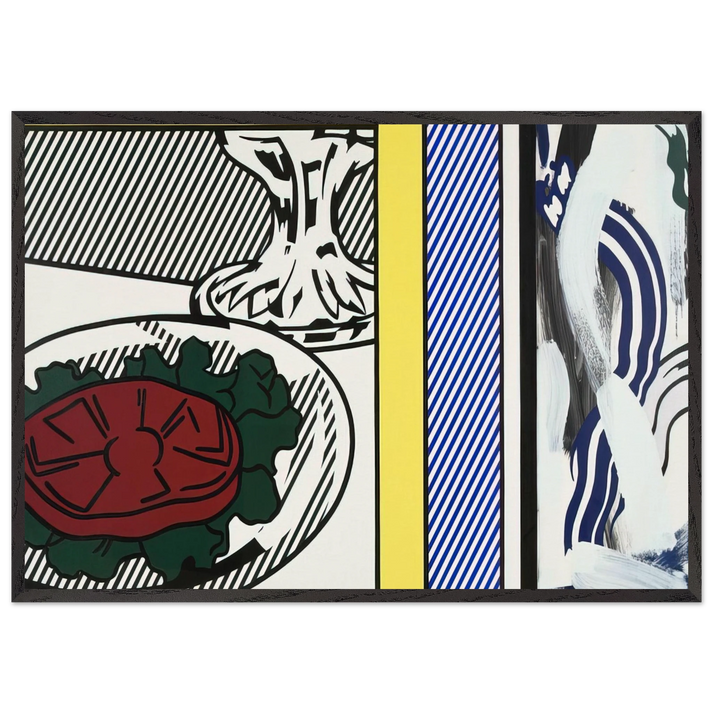 TOMATO AND ABSTRACTION 1982 - Roy Lichtenstein 70x100 cm / 28x40 inches Framed Art Print – Black Wooden Frame