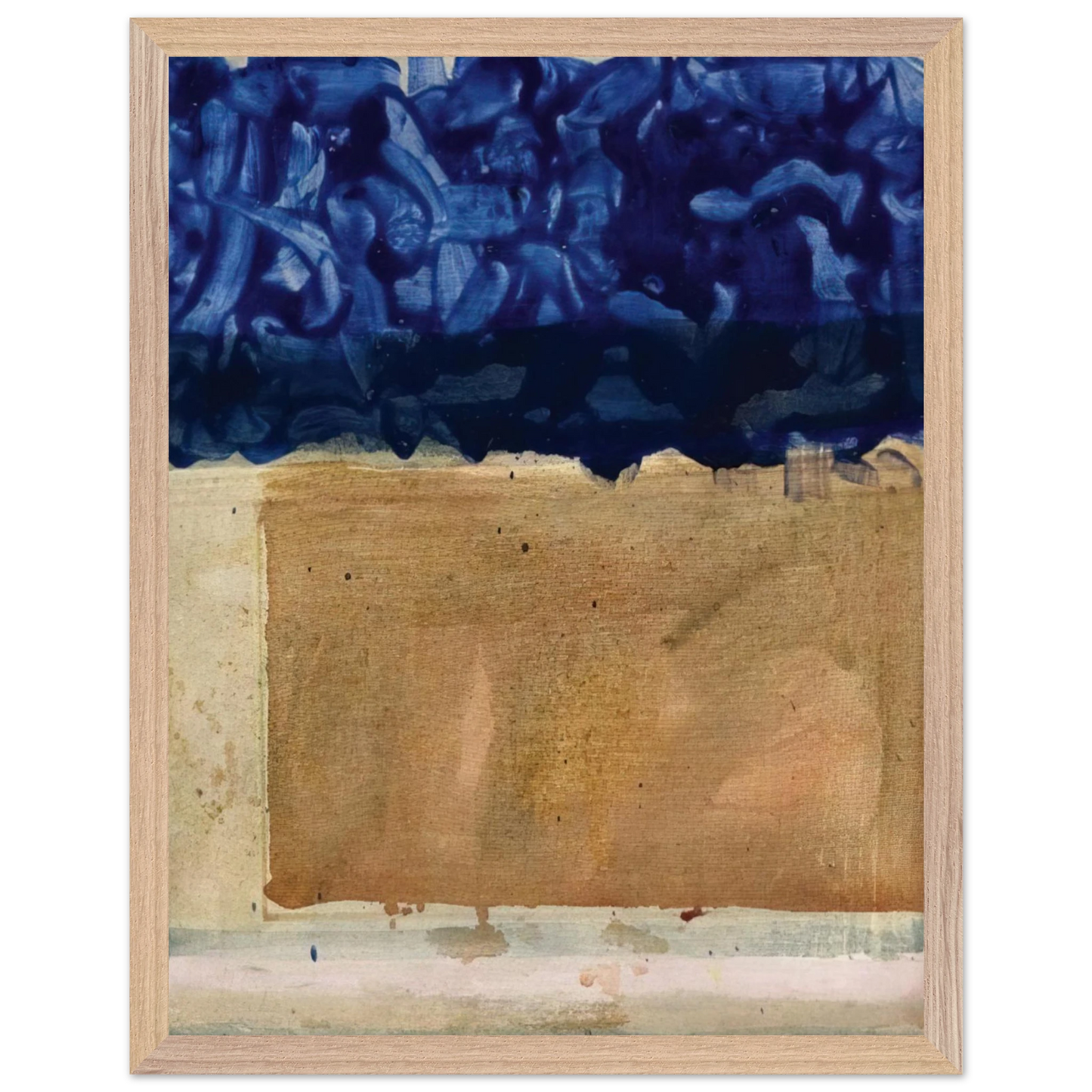 Helen Frankenthaler - Shoreline - 1952 Wall art - 70x70 cm / 28x28 inches - Premium Wooden Framed Poster With Fine Art Paper - Wood frame