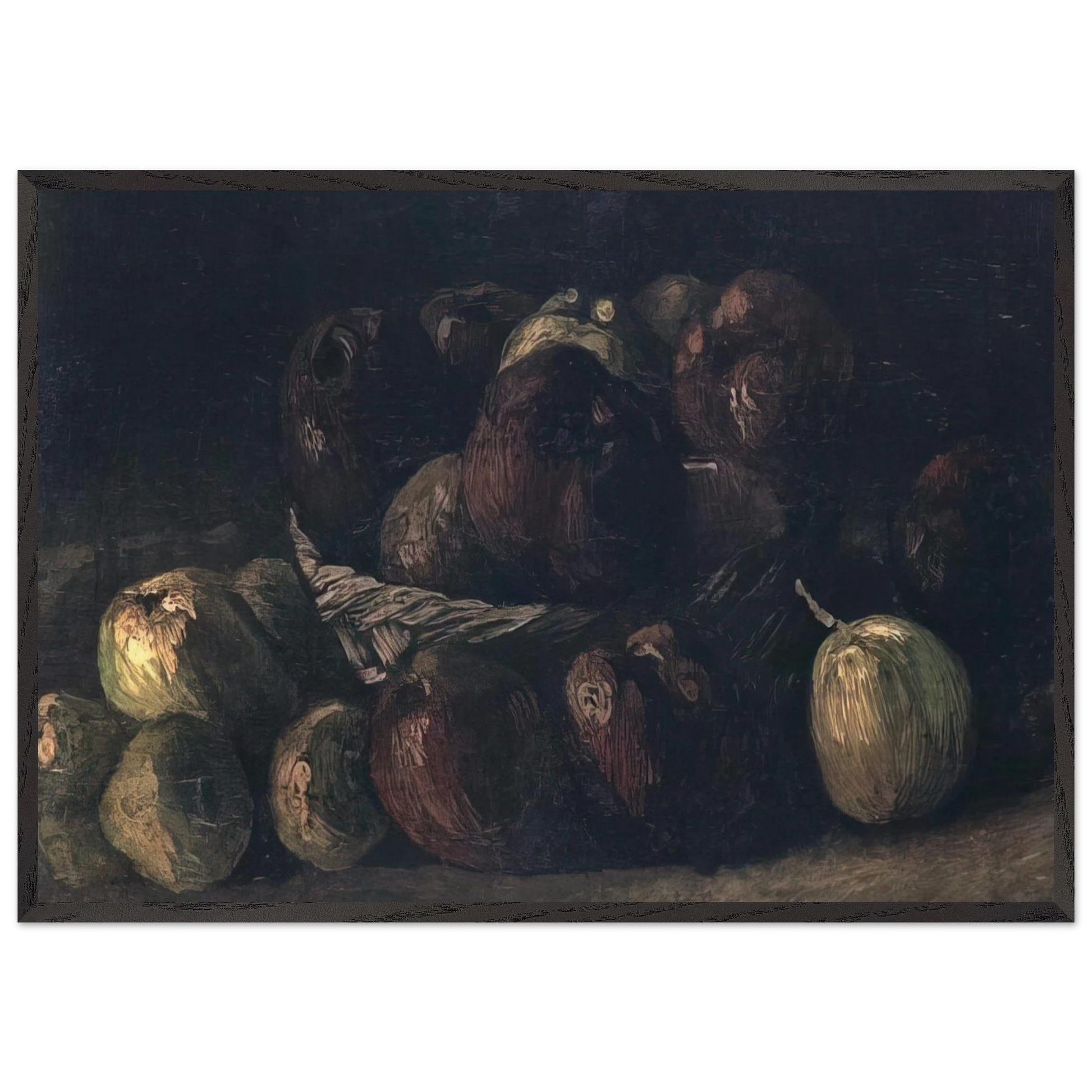 Still life with a basket of apples - Vincent van Gogh Framed Art Print – Black Wooden Frame - Default Title - -Framed Art Print