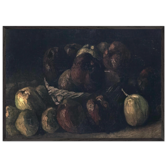 Still life with a basket of apples - Vincent van Gogh Framed Art Print – Black Wooden Frame - Default Title - -Framed Art Print