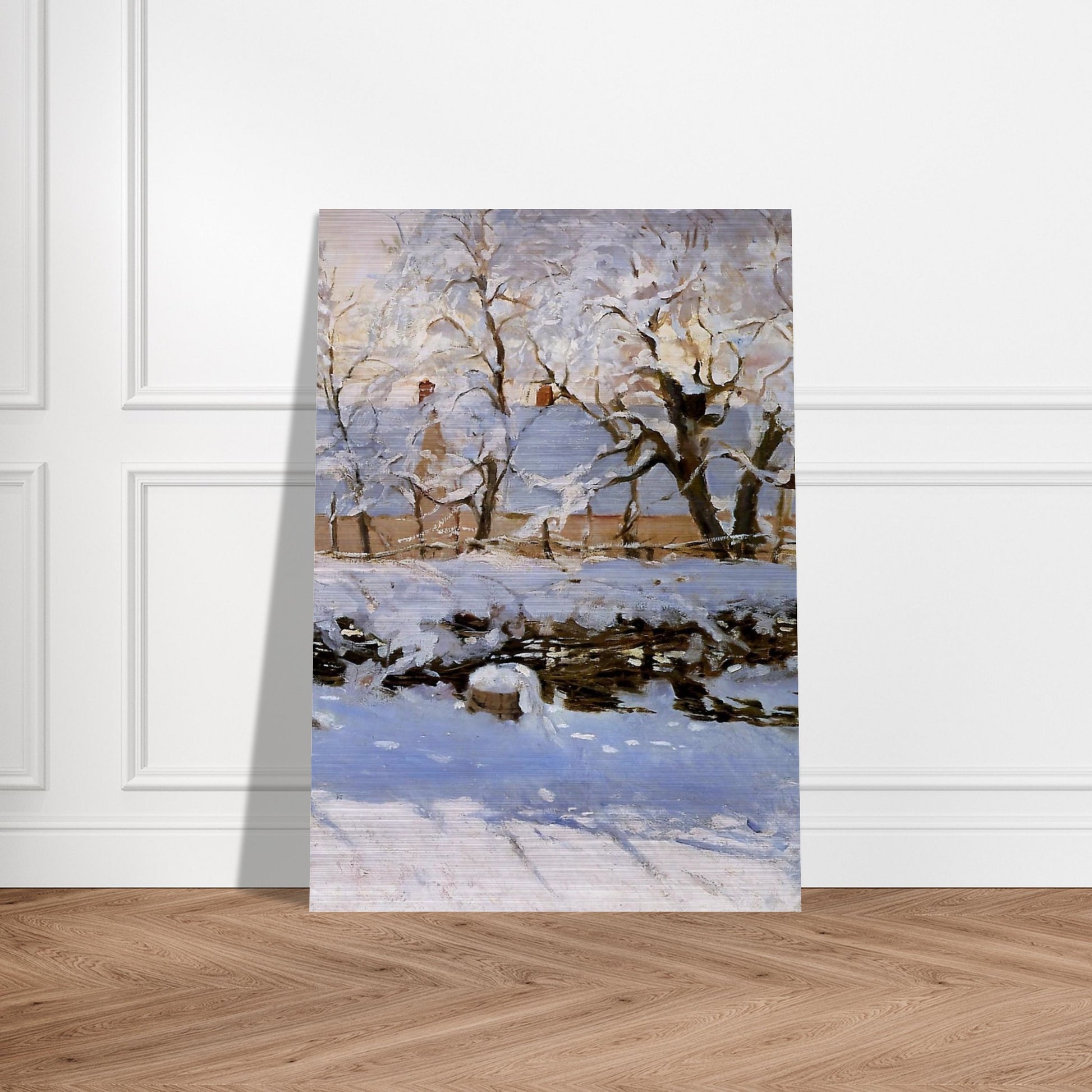The Magpie - claude monet Brushed Aluminum Print - 70x100 cm / 28x40 inches | claude monet Aluminum Print | claude monet Prints