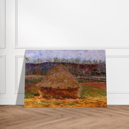 Grainstack at Giverny - claude monet Brushed Aluminum Print - 70x100 cm / 28x40 inches | claude monet Aluminum Print | claude monet Prints