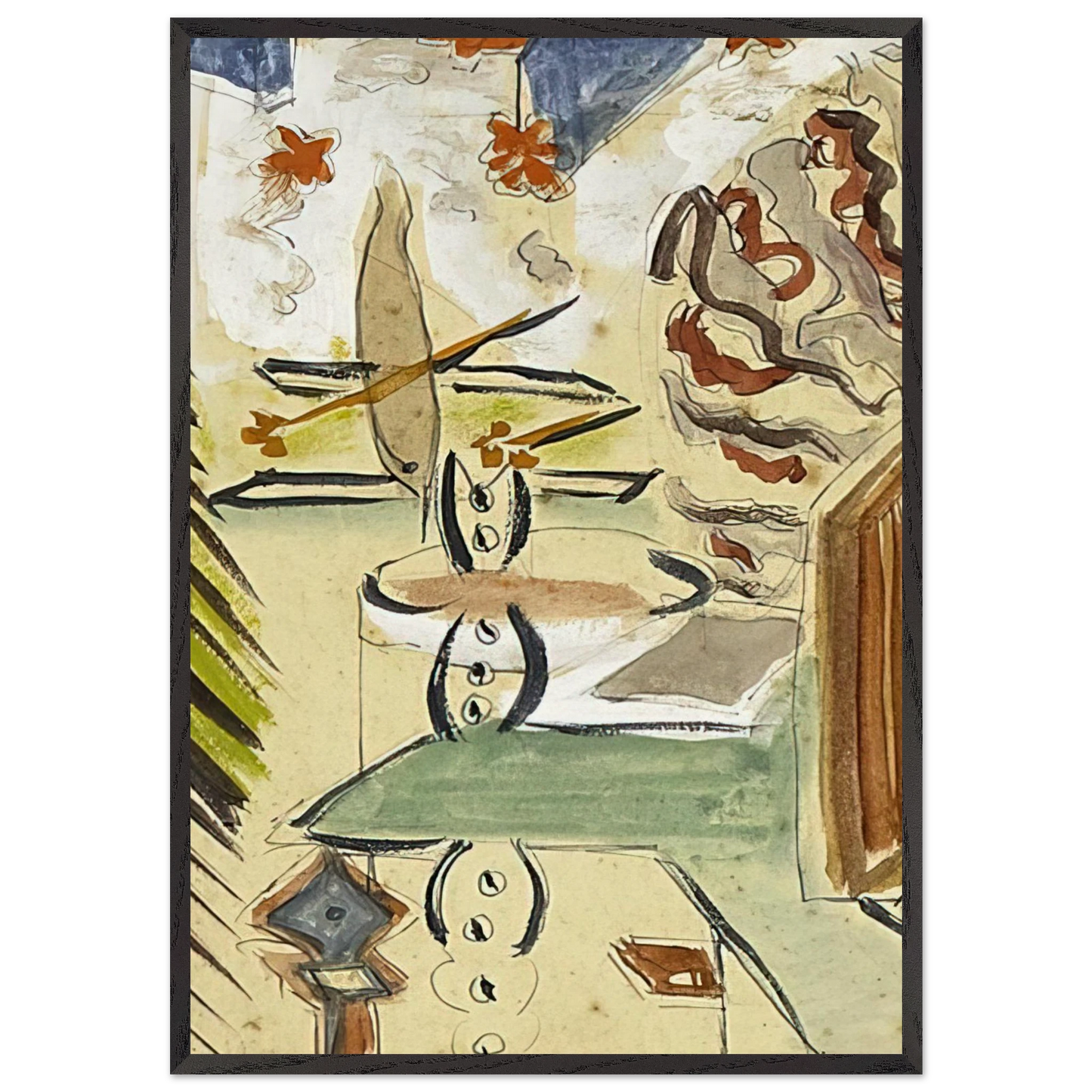 Untitled Abstraction - Abstract Expressionism - Betty Parsons Framed Art Print – Black Wooden Frame - Default Title - -Framed Art Print