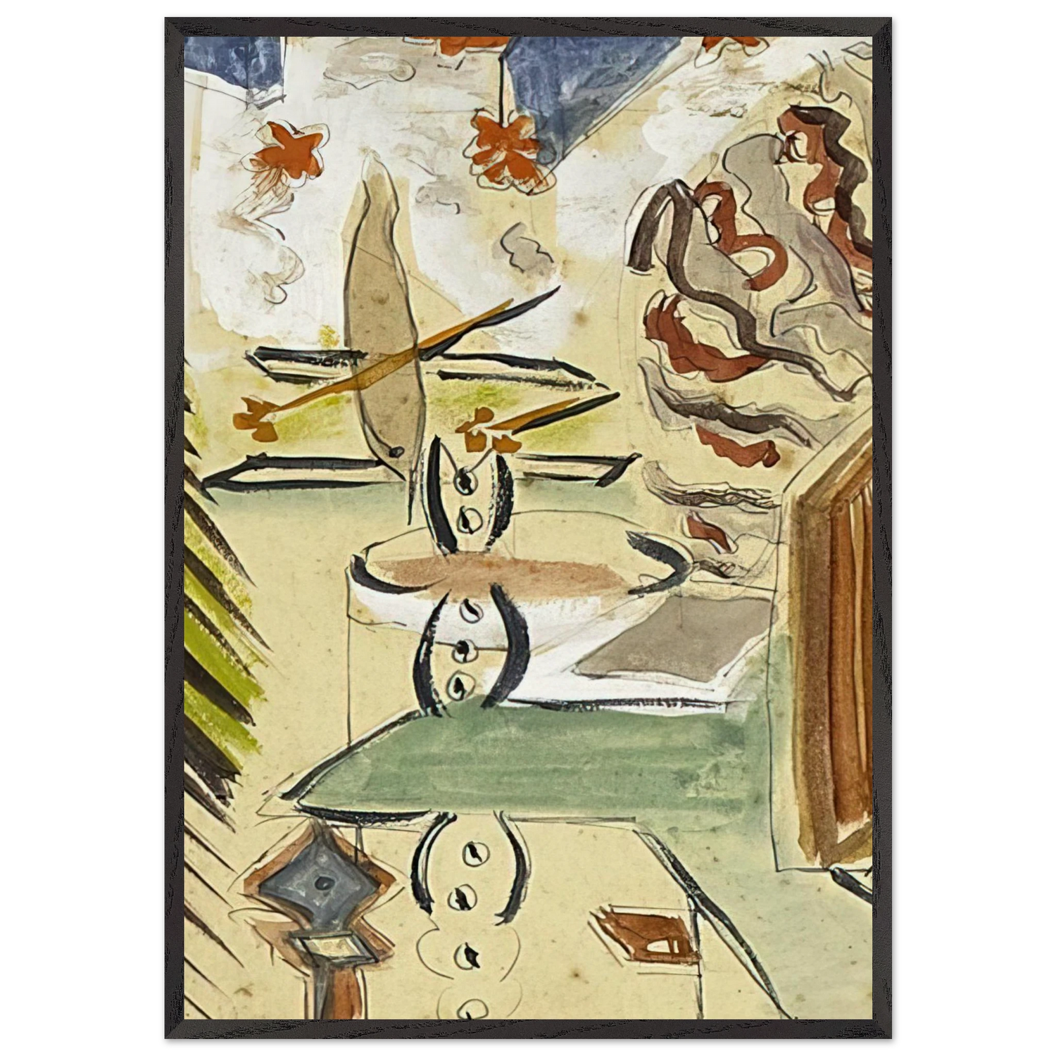 Untitled Abstraction - Abstract Expressionism - Betty Parsons Framed Art Print – Black Wooden Frame - Default Title - -Framed Art Print