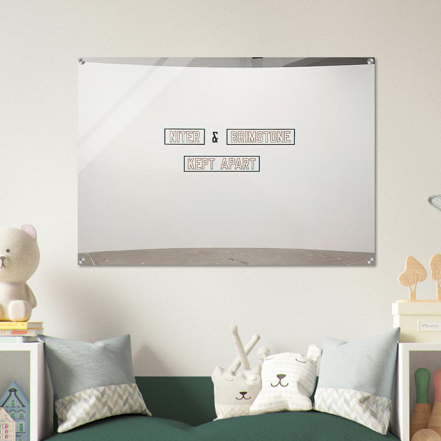 Niter  Brimstone Kept Apart - 1993 - Lawrence Weiner Acrylic Print - 70x100 cm / 28x40″ inches | Lawrence Weiner Wall Art | Lawrence Weiner Prints