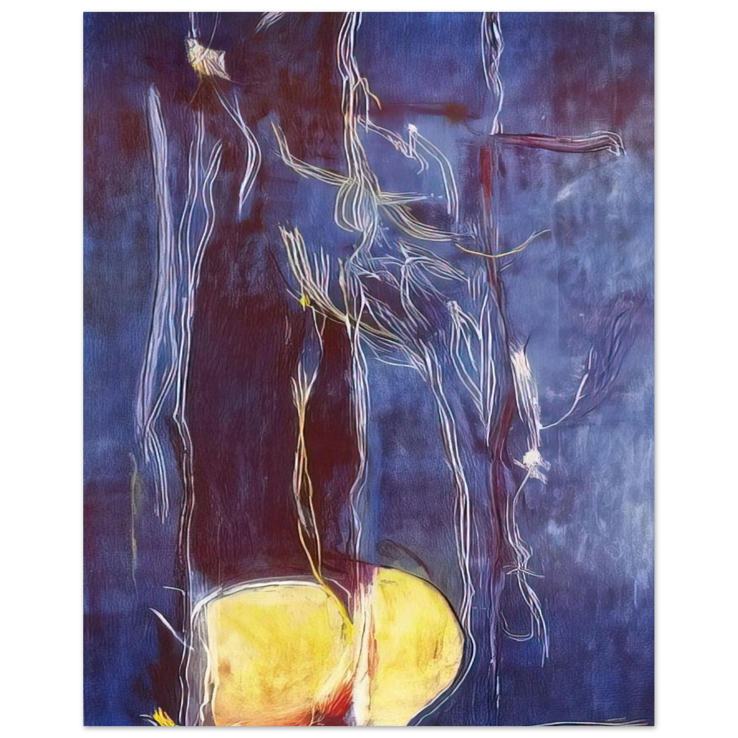 Helen Frankenthaler - All About Blue - 1994 Wall art - 60x80 cm / 24x32 inches - Premium Wooden Framed Poster With Fine Art Paper - Wood frame