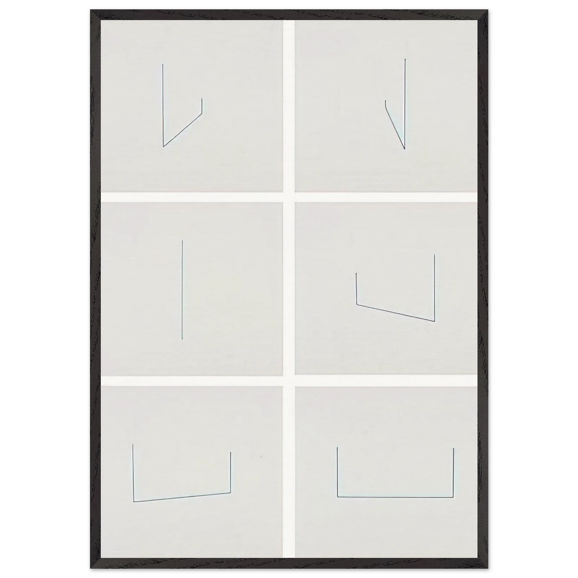 Six Lithographs - 1975 - Fred Sandback Framed Art Print – Black Wooden Frame - Default Title - -Framed Art Print