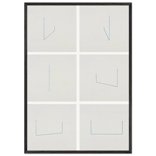 Six Lithographs - 1975 - Fred Sandback Framed Art Print – Black Wooden Frame - Default Title - -Framed Art Print