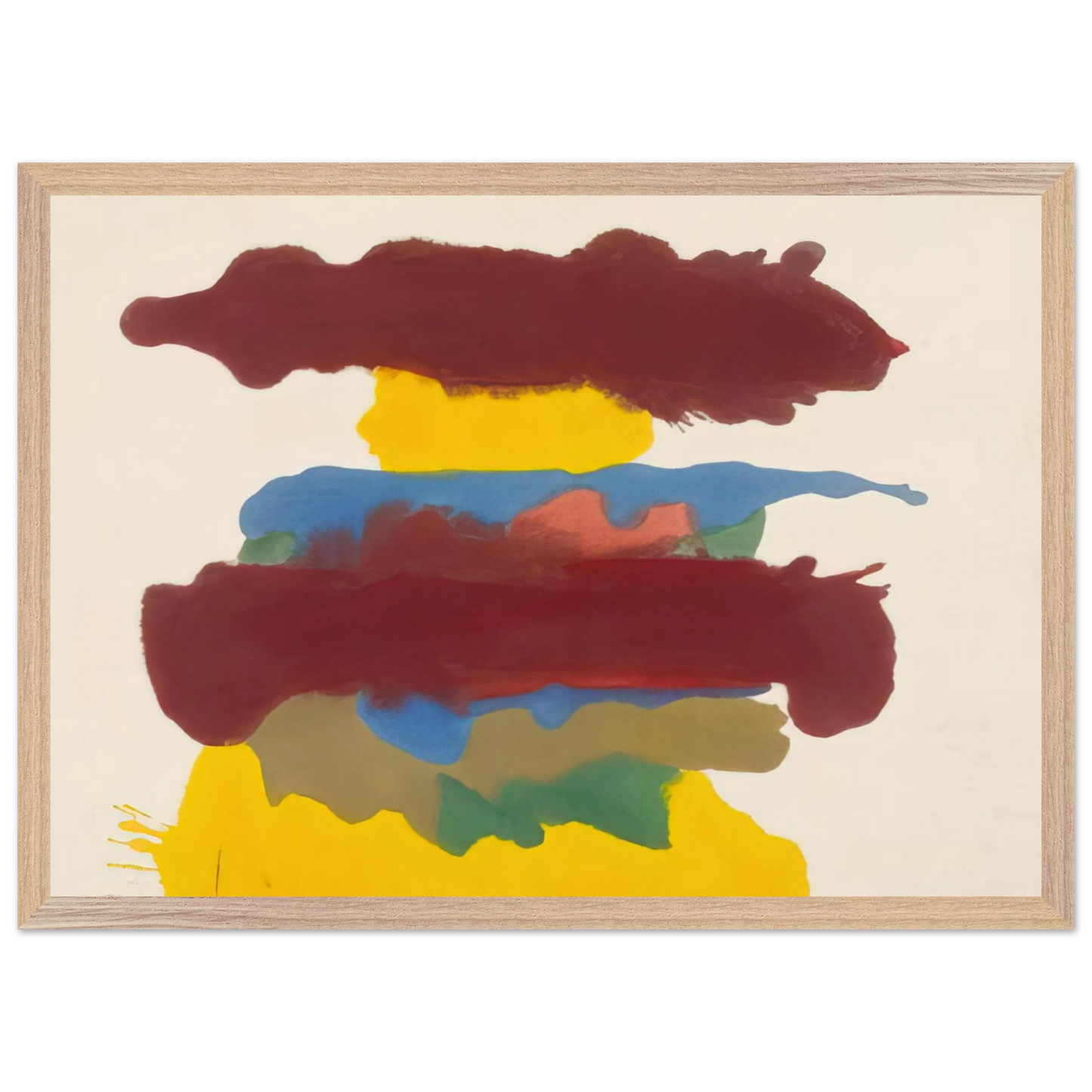 Helen Frankenthaler - Weather Change - 1963 Wall art - 60x80 cm / 24x32 inches - Premium Wooden Framed Poster With Fine Art Paper - White frame