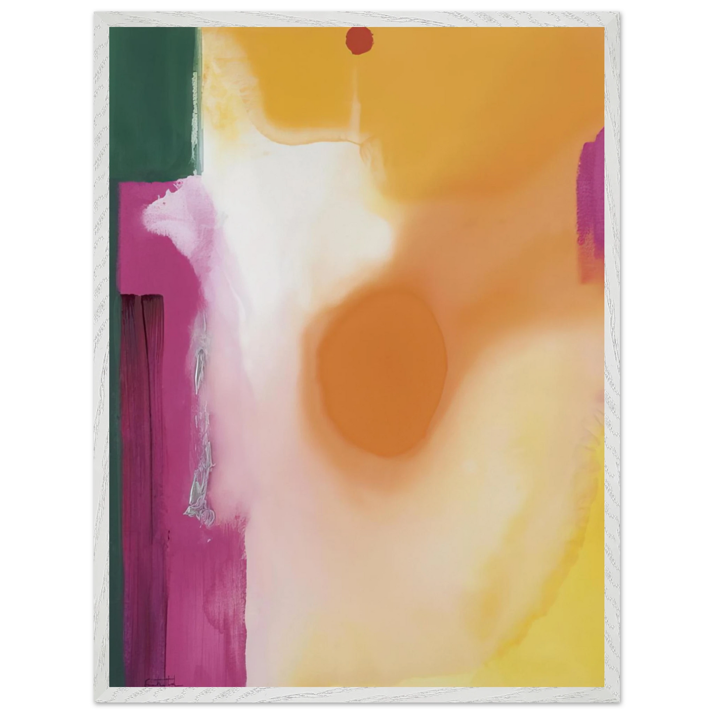 Helen Frankenthaler - Bullseye - 1989 Wall art - 27x35 cm / 11x14 inches - Premium Wooden Framed Poster With Fine Art Paper - White frame