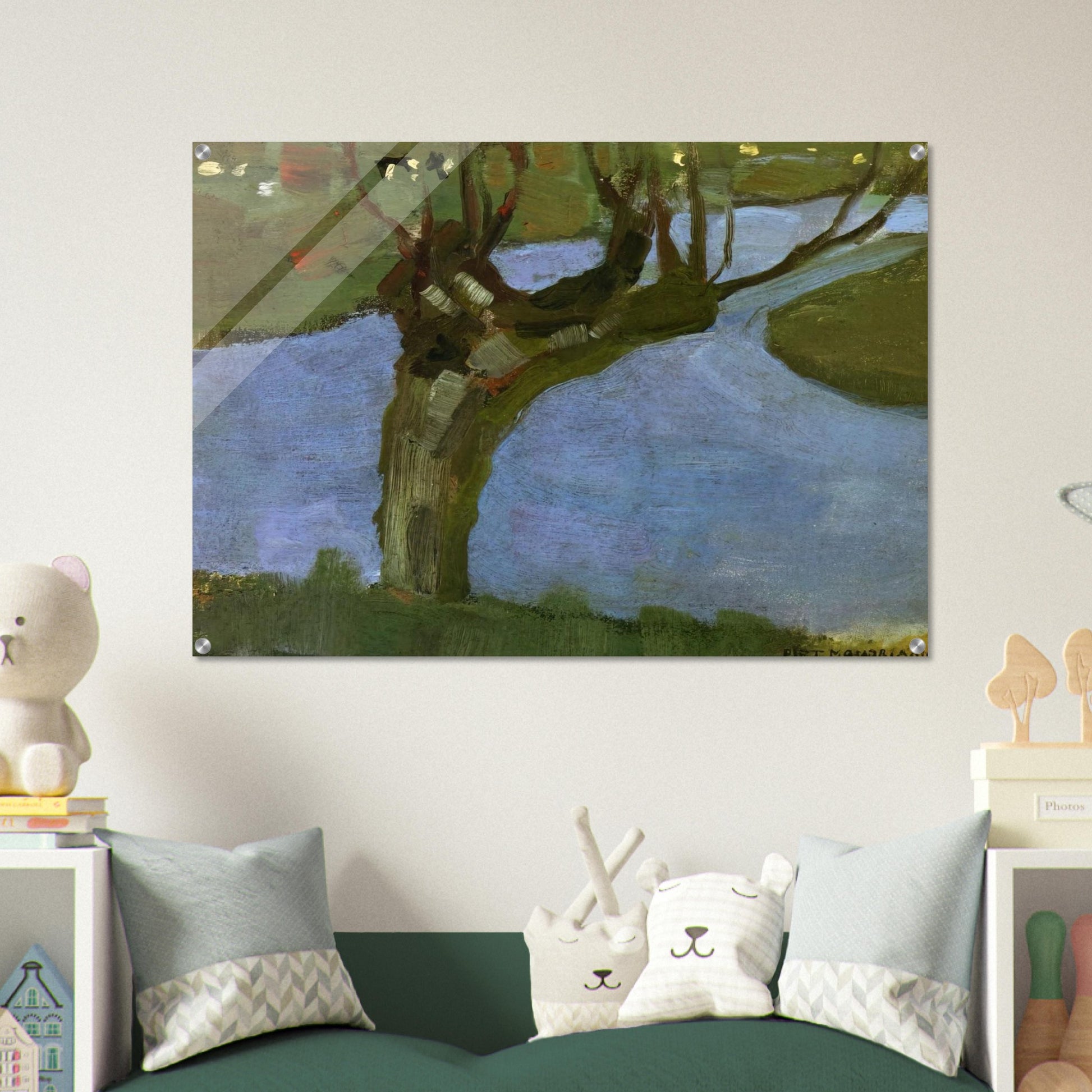 Irrigation Ditch with Mature Willow - Piet Mondrian Acrylic Print - 70x100 cm / 28x40″ inches | Piet Mondrian Wall Art | Piet Mondrian Prints