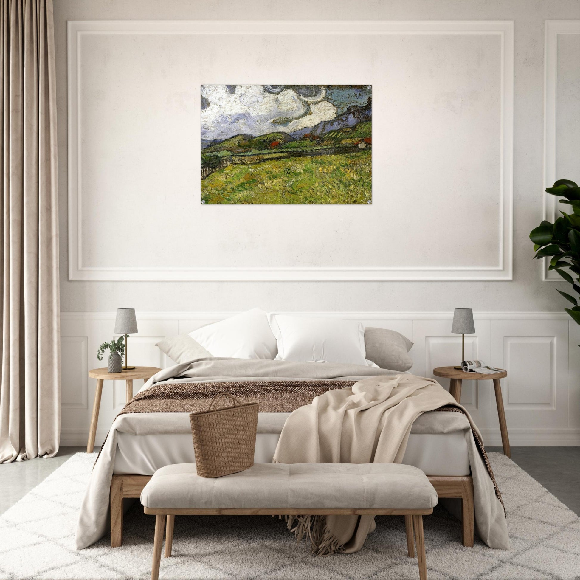 Wheat Field behind Saint-Paul Hospital with a Reaper - Vincent van Gogh Acrylic Print - 70x100 cm / 28x40″ inches