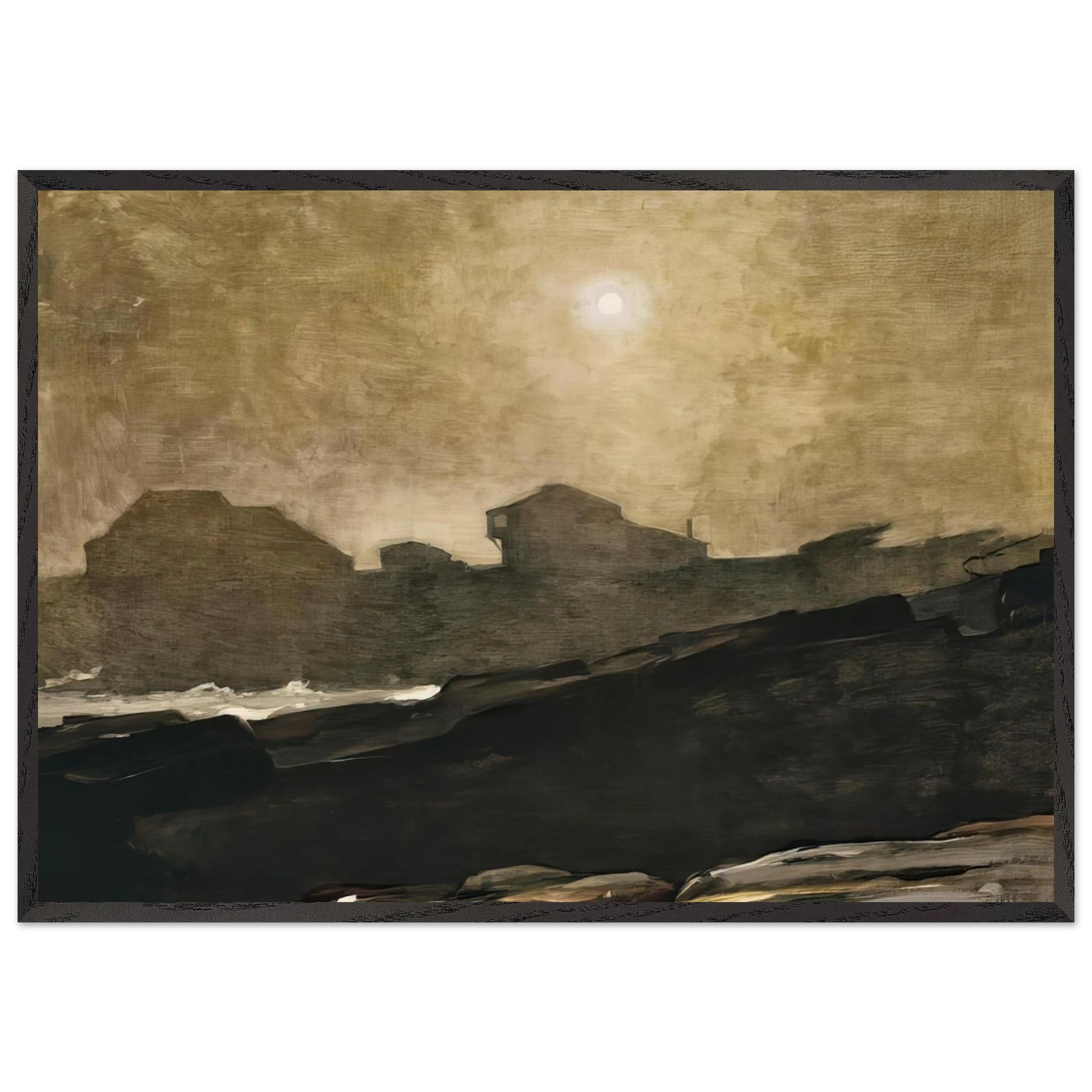 THE ARTISTS STUDIO IN AFTERNOON FOG 1894 - Winslow Homer Framed Art Print – Black Wooden Frame - Default Title - -Framed Art Print