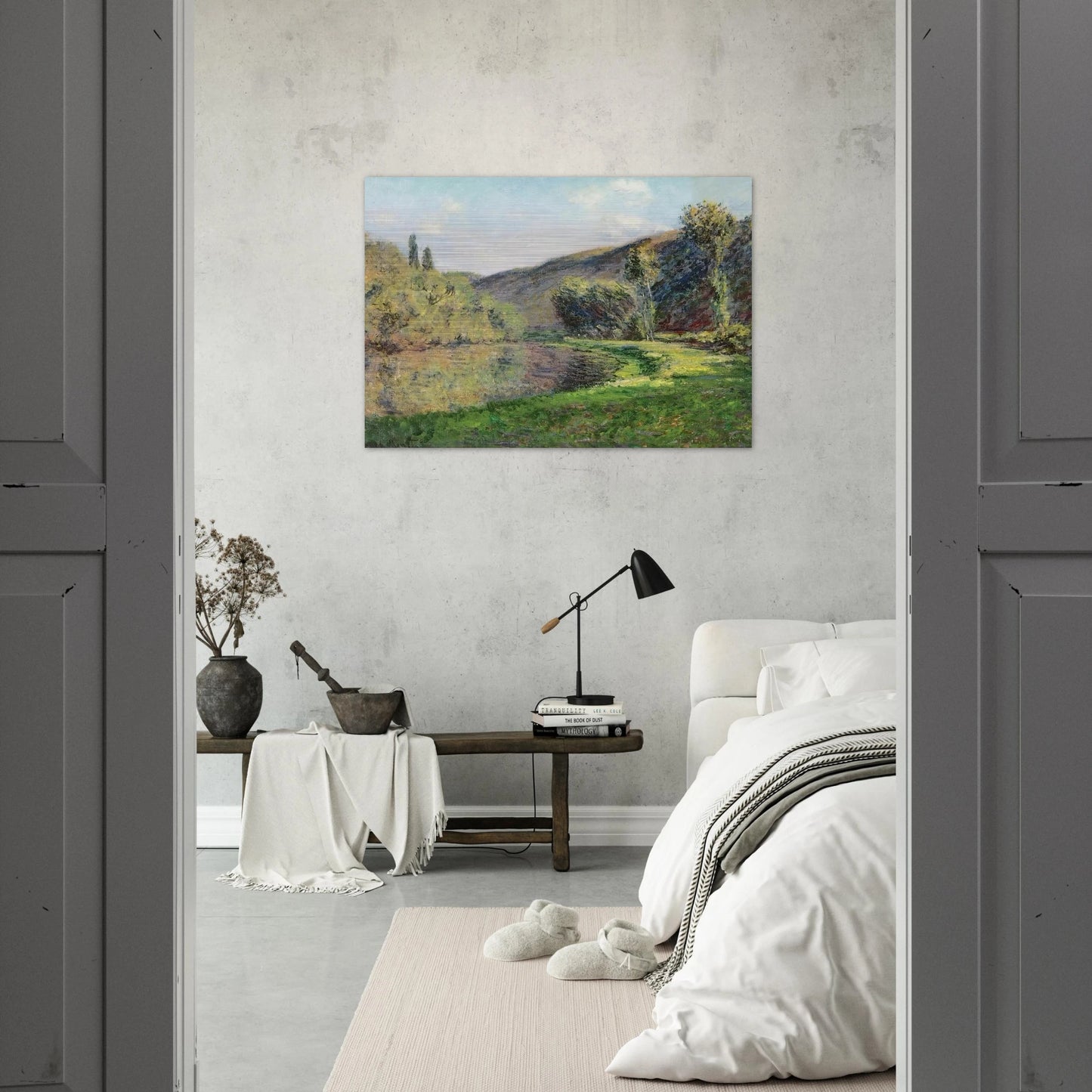The Arm of the Siene at Jeufosse, Afternoon - claude monet Brushed Aluminum Print - 70x100 cm / 28x40 inches | claude monet Aluminum Print | claude monet Prints